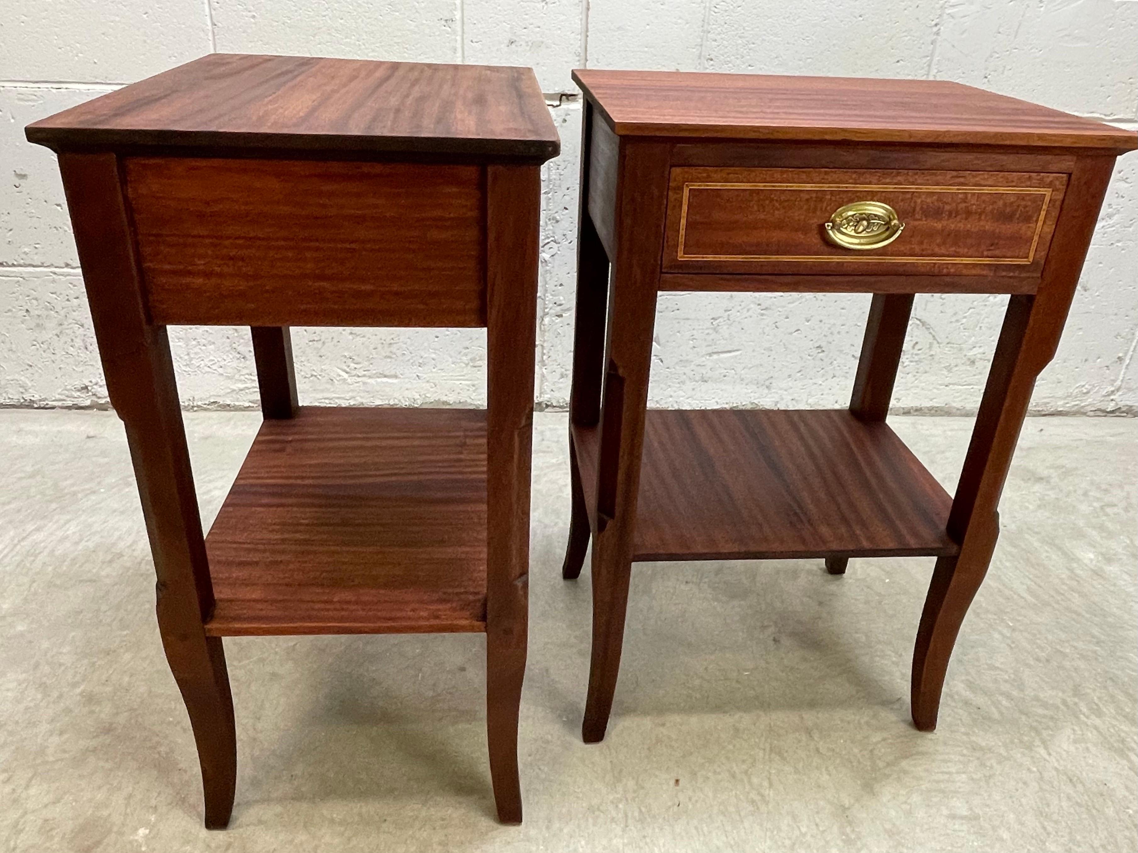 1950s Tall Mahogany Nightstands, Pair For Sale 4