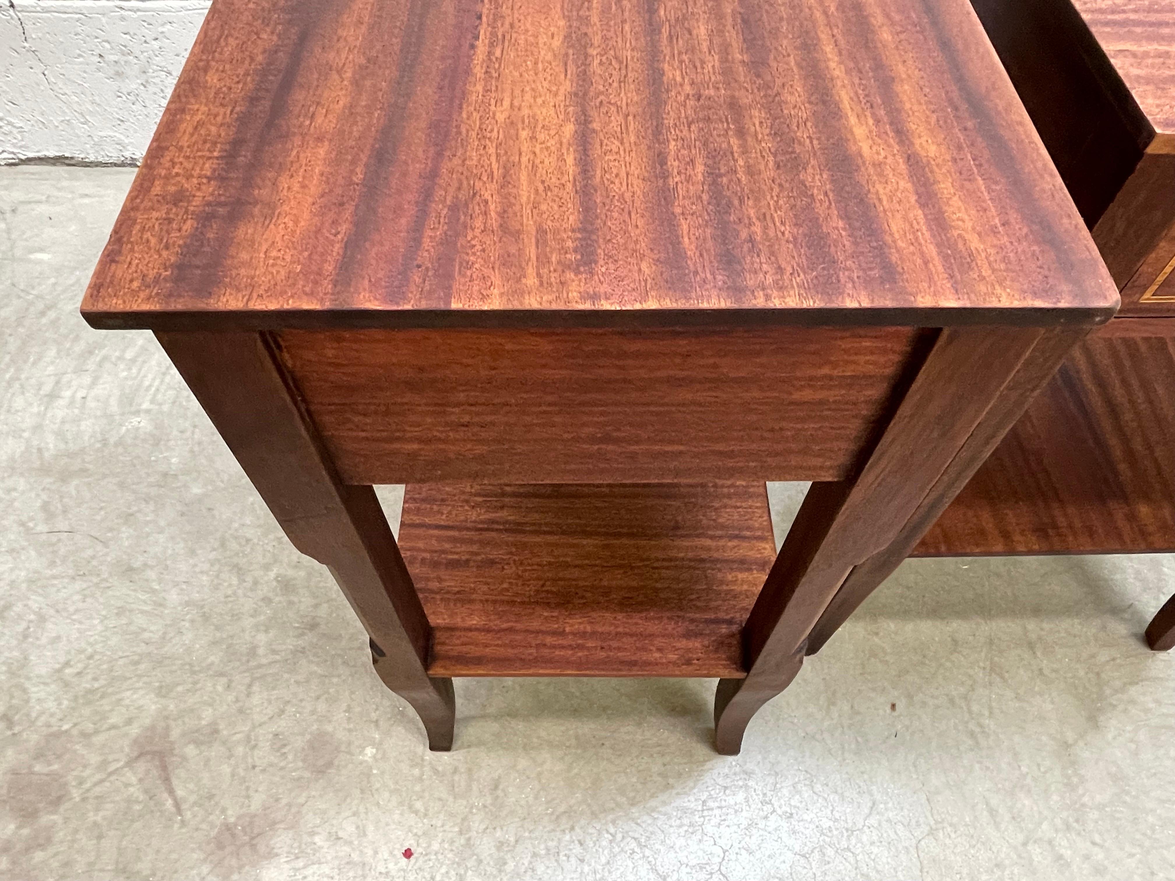 1950s Tall Mahogany Nightstands, Pair For Sale 5