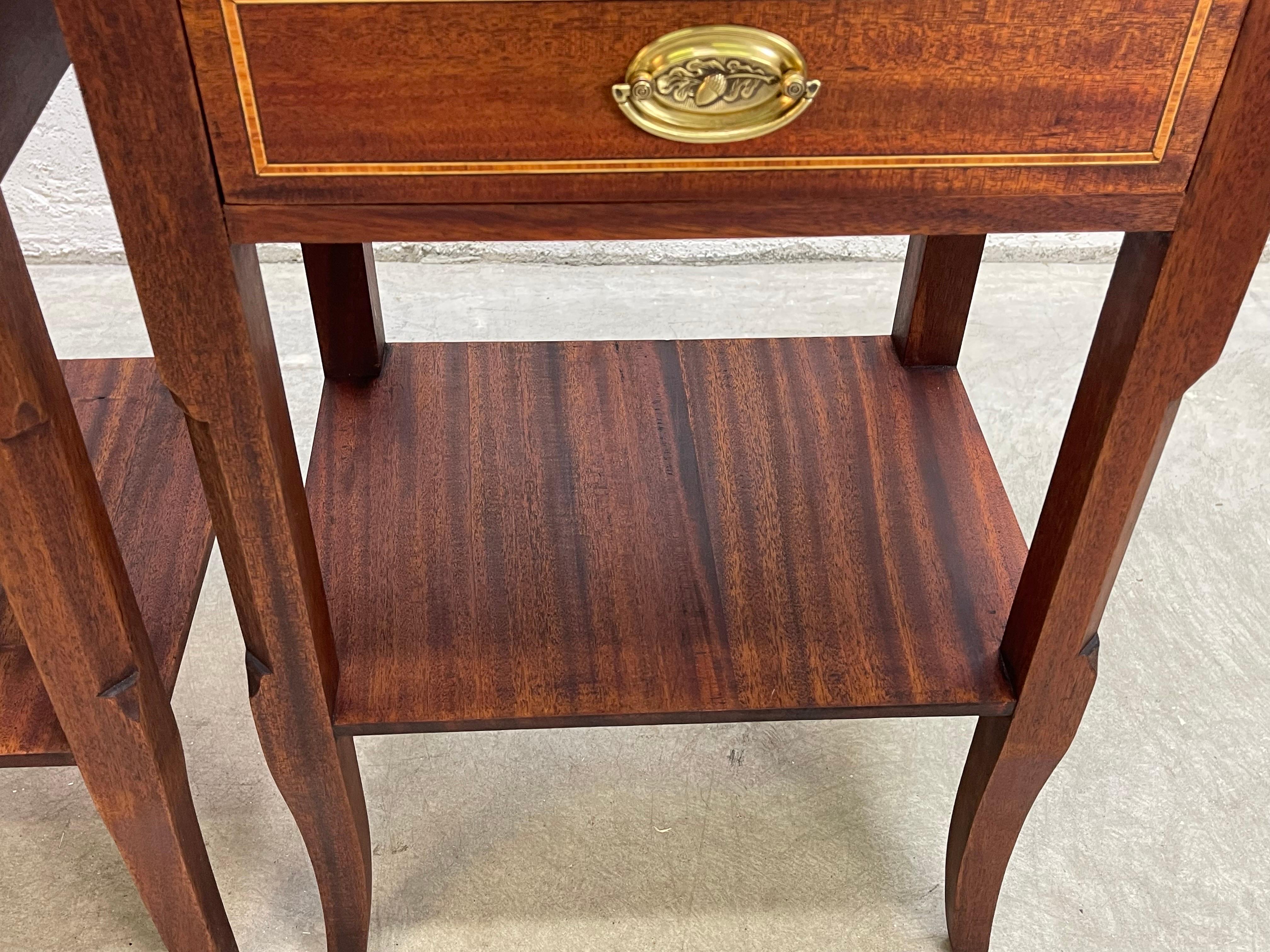 1950s Tall Mahogany Nightstands, Pair For Sale 1