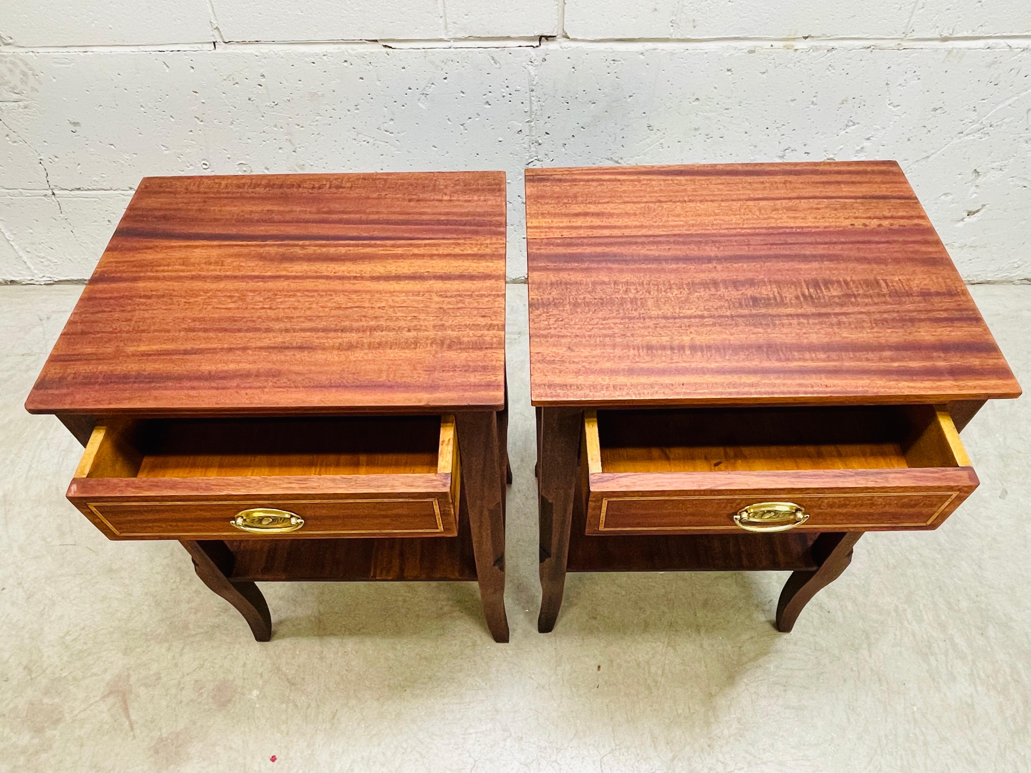 1950s Tall Mahogany Nightstands, Pair For Sale 3