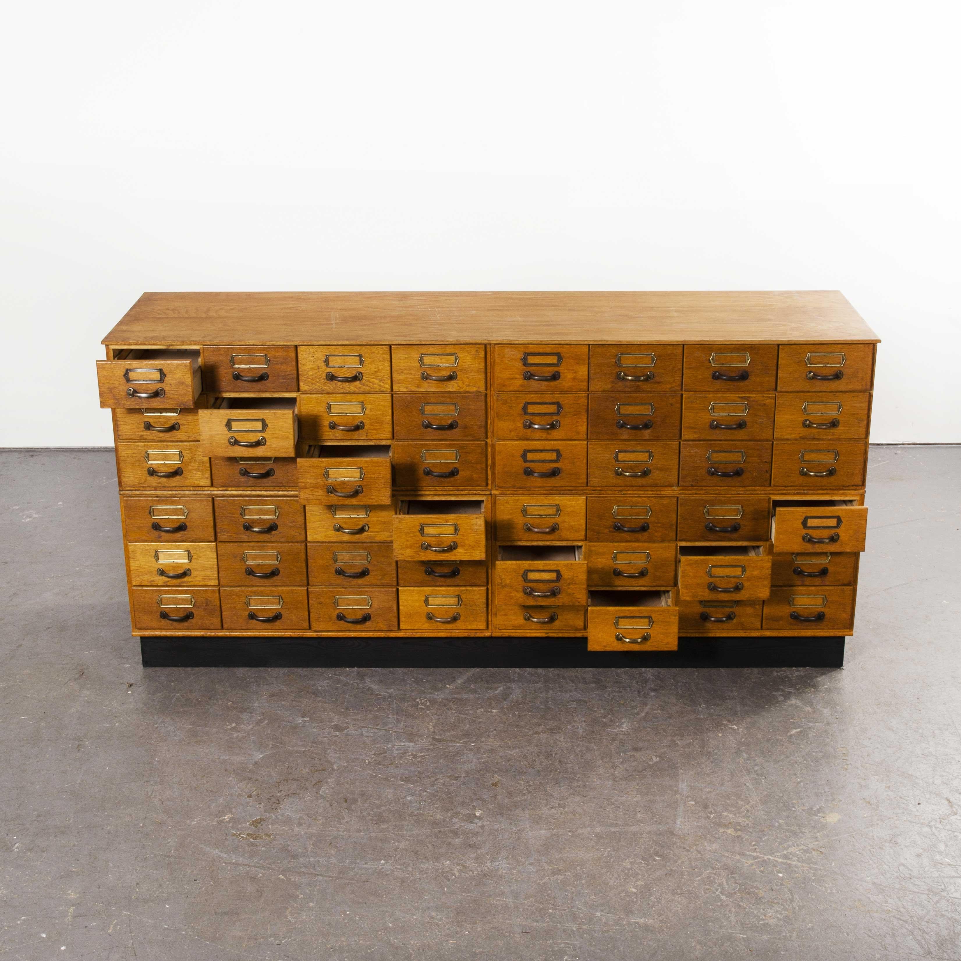 Mid-20th Century 1950s Tall Multi Drawer Chest of Drawers, Storage Cabinet, Forty Eight Drawer