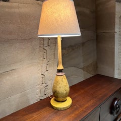 1950s Tall Table Lamp Tapered Goatskin Italy