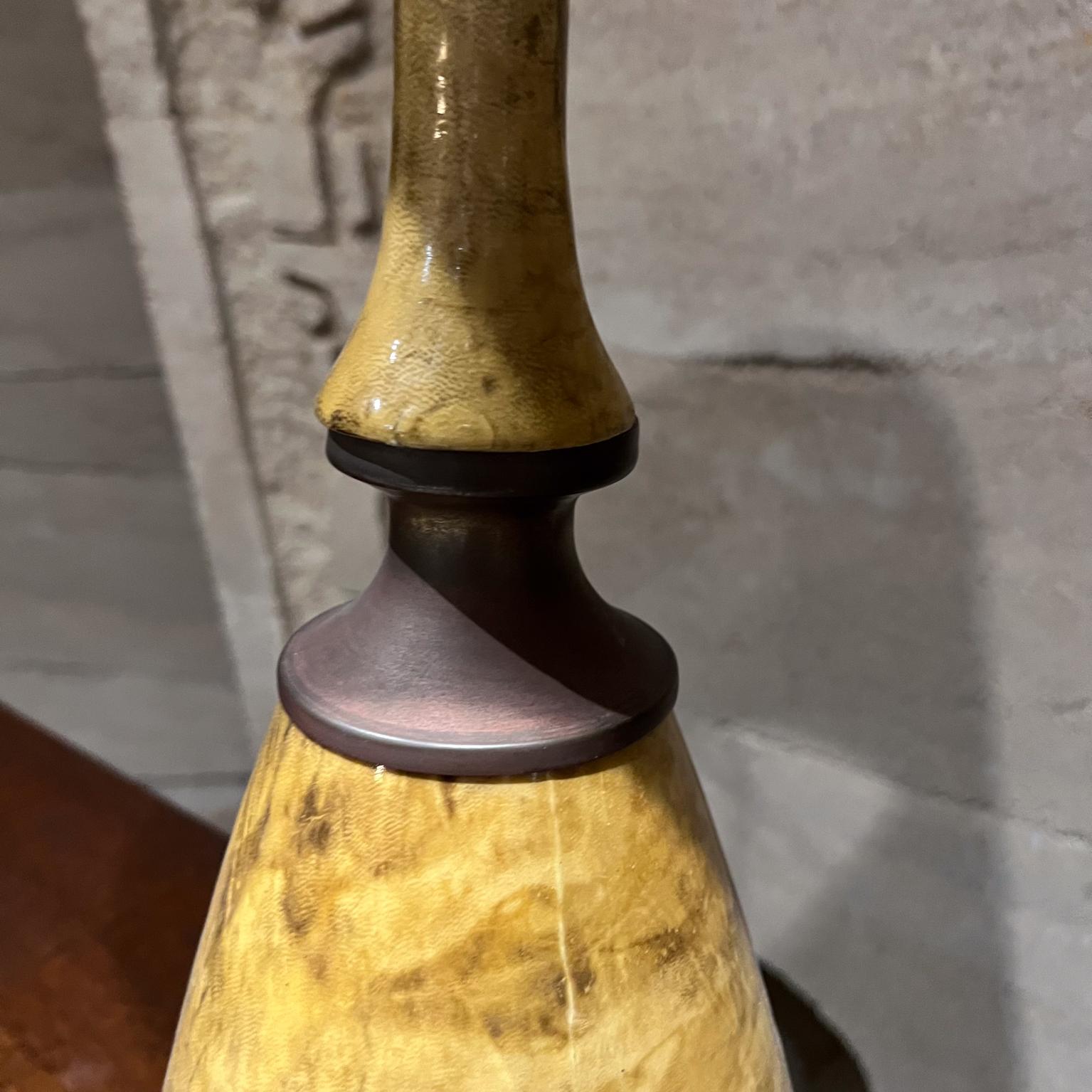 1950s Tall Table Lamp Tapered Goatskin Italy In Good Condition For Sale In Chula Vista, CA