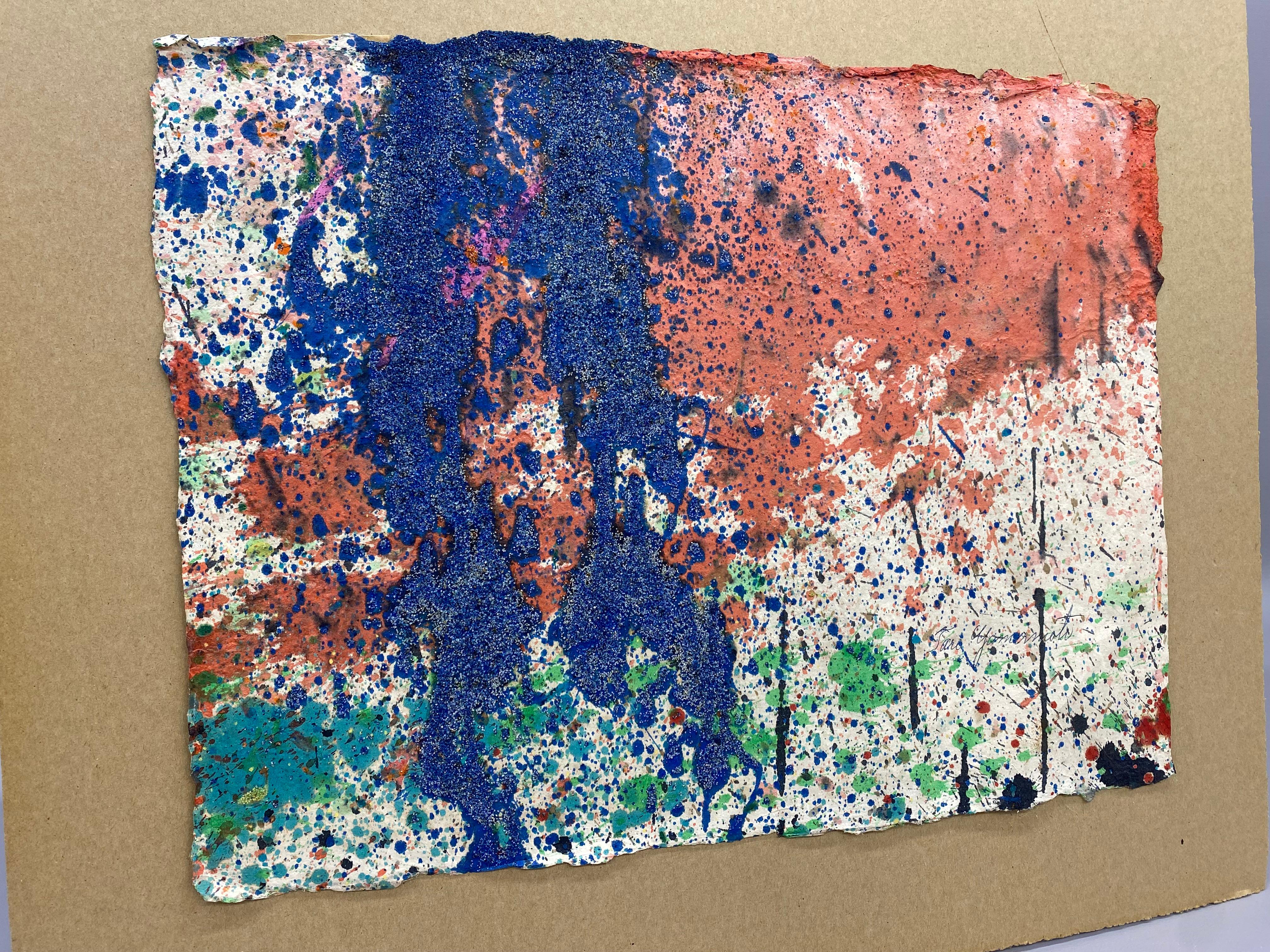 Américain Peinture abstraite à base de gouttes et d'éclaboussures de Taro Yamamoto des années 1950 en vente