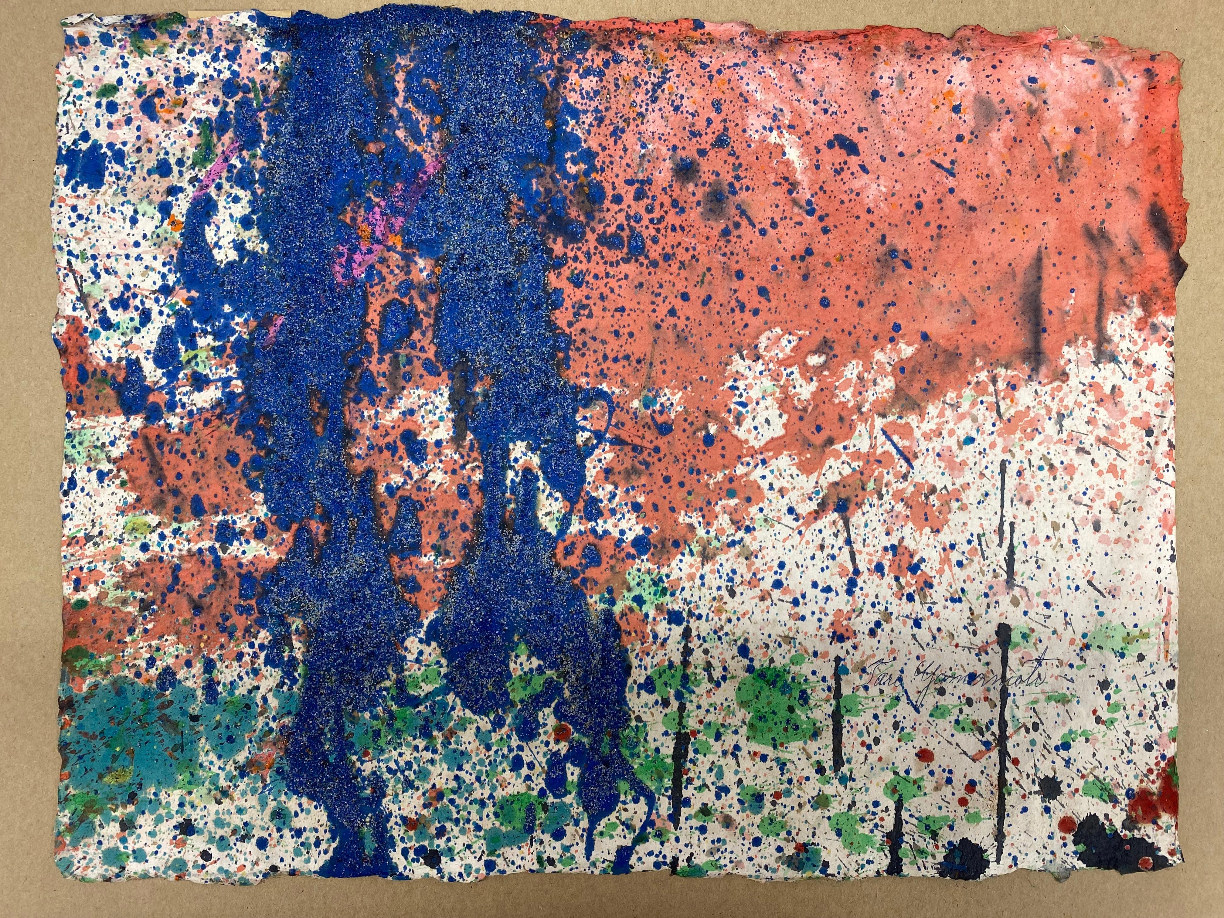 Peinture abstraite à base de gouttes et d'éclaboussures de Taro Yamamoto des années 1950 Bon état - En vente à Garnerville, NY