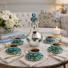 1950s Taxco Mexico Parrot Handle Silver Plate Alpaca Drink Service Set