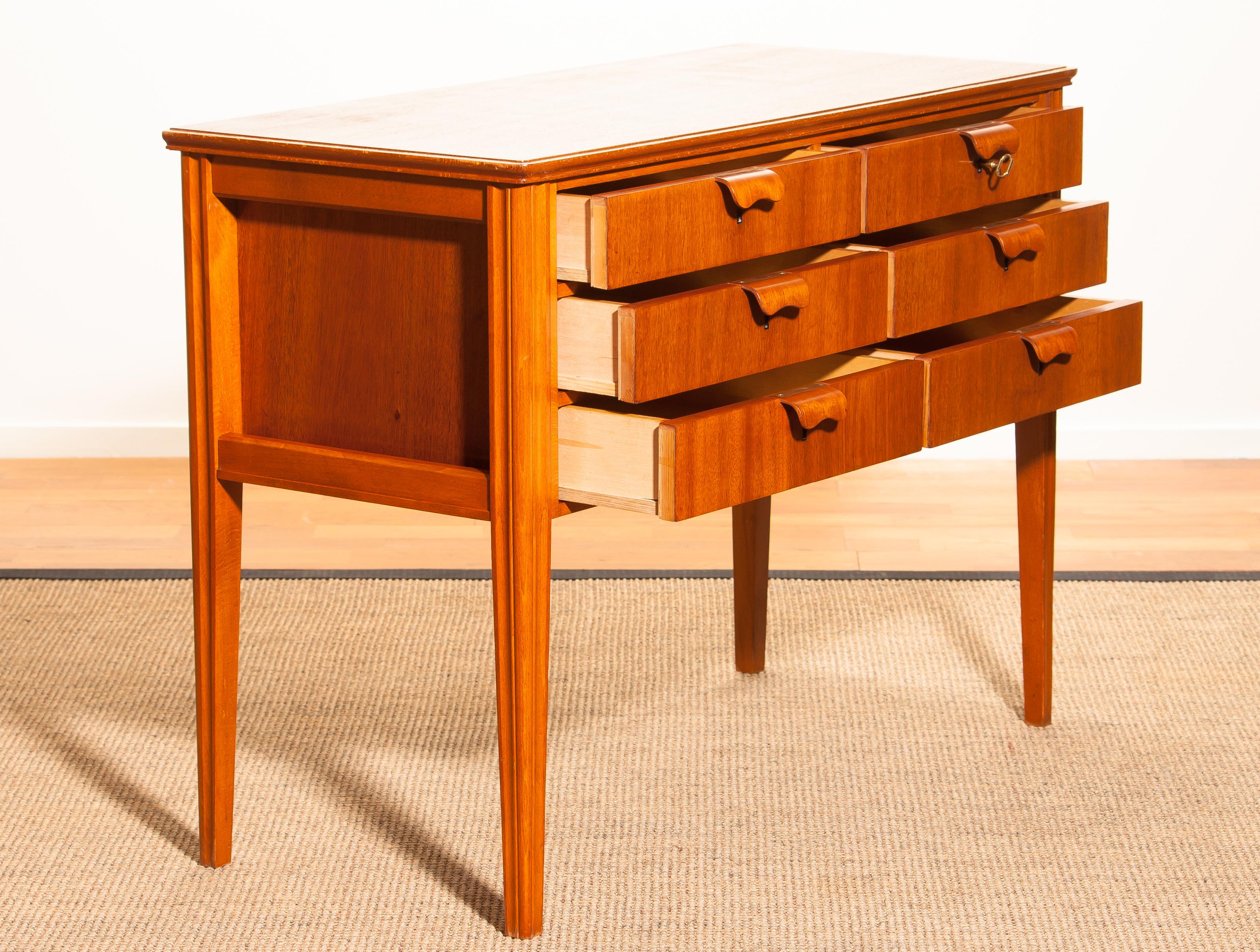 1950s, Teak and Beech Chest of Drawers by Ferdinand Lundquist 3
