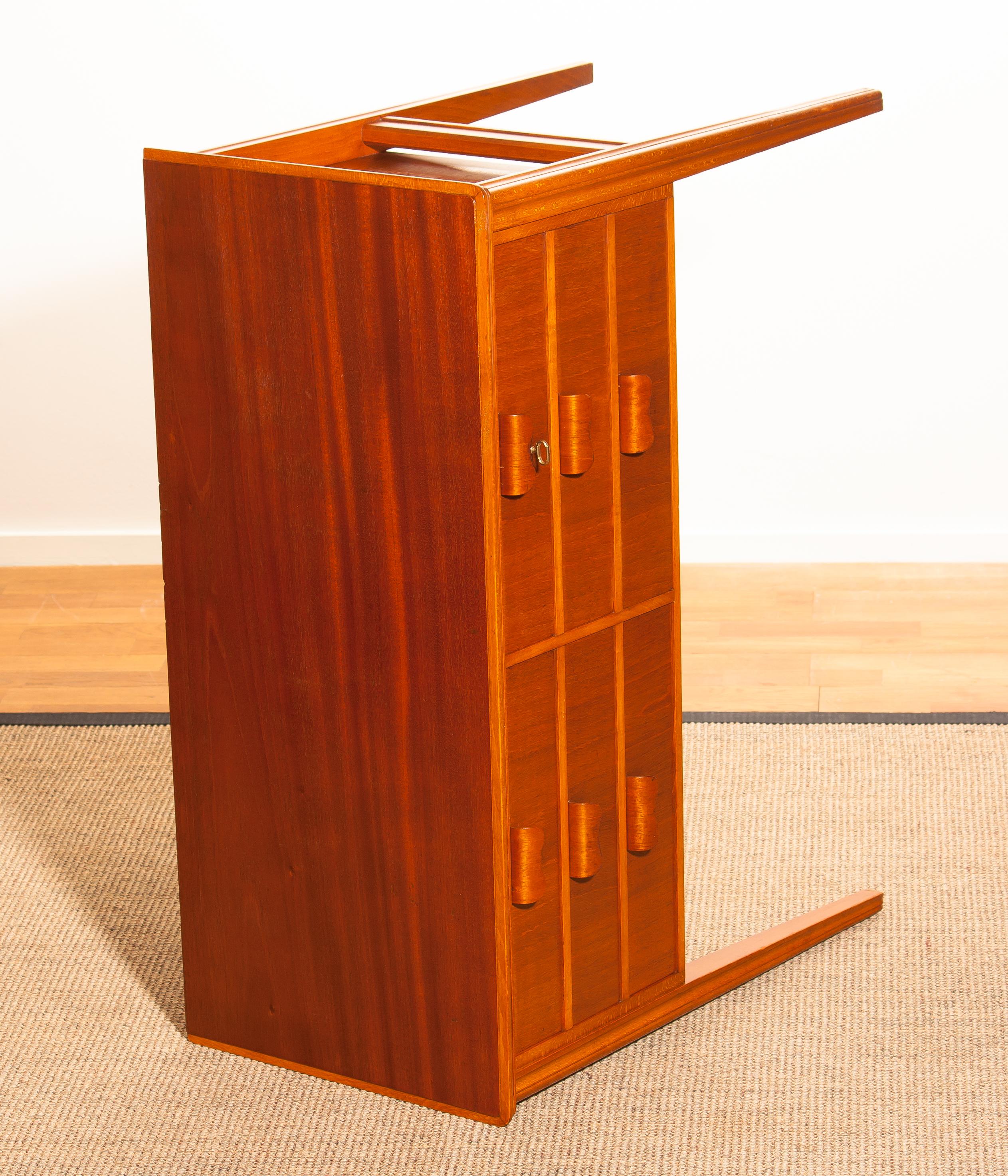 1950s, Teak and Beech Chest of Drawers by Ferdinand Lundquist 4