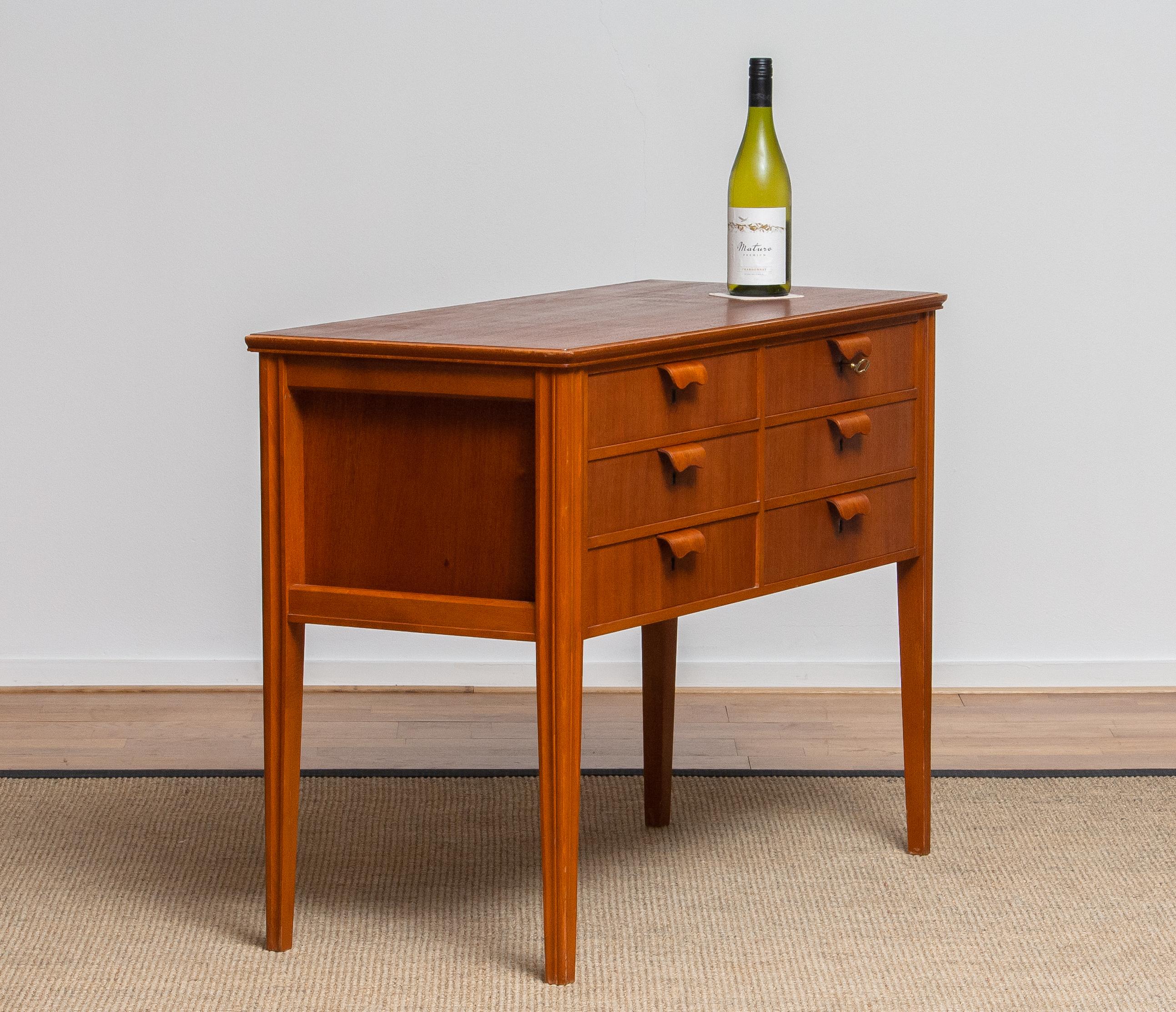 1950s, Teak and Beech Chest of Drawers by Ferdinand Lundquist 1