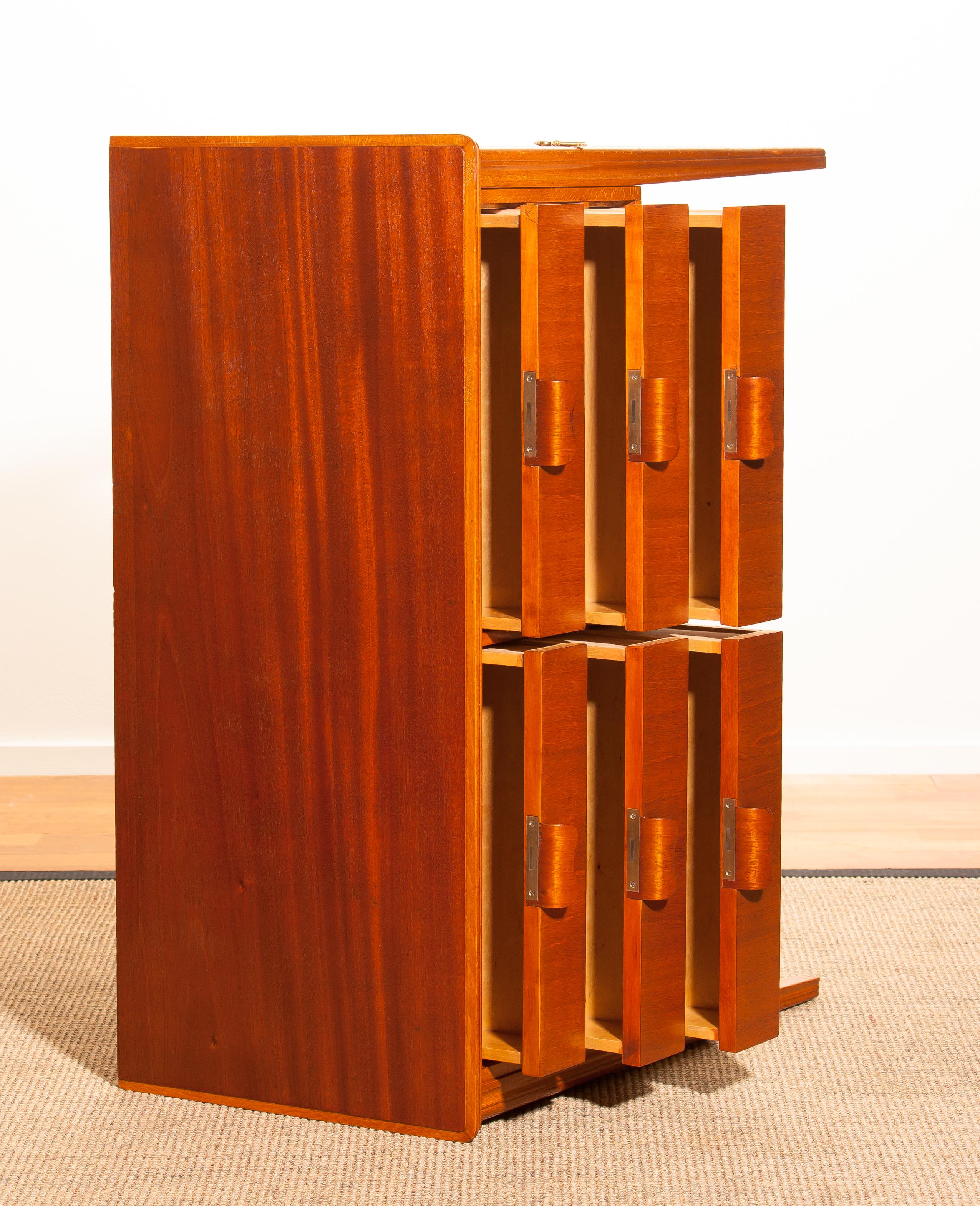 1950s, Teak and Beech Chest of Drawers by Ferdinand Lundquist 2