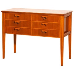 1950s, Teak and Beech Chest of Drawers by Ferdinand Lundquist