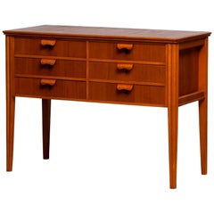 1950s, Teak and Beech Chest of Drawers by Ferdinand Lundquist