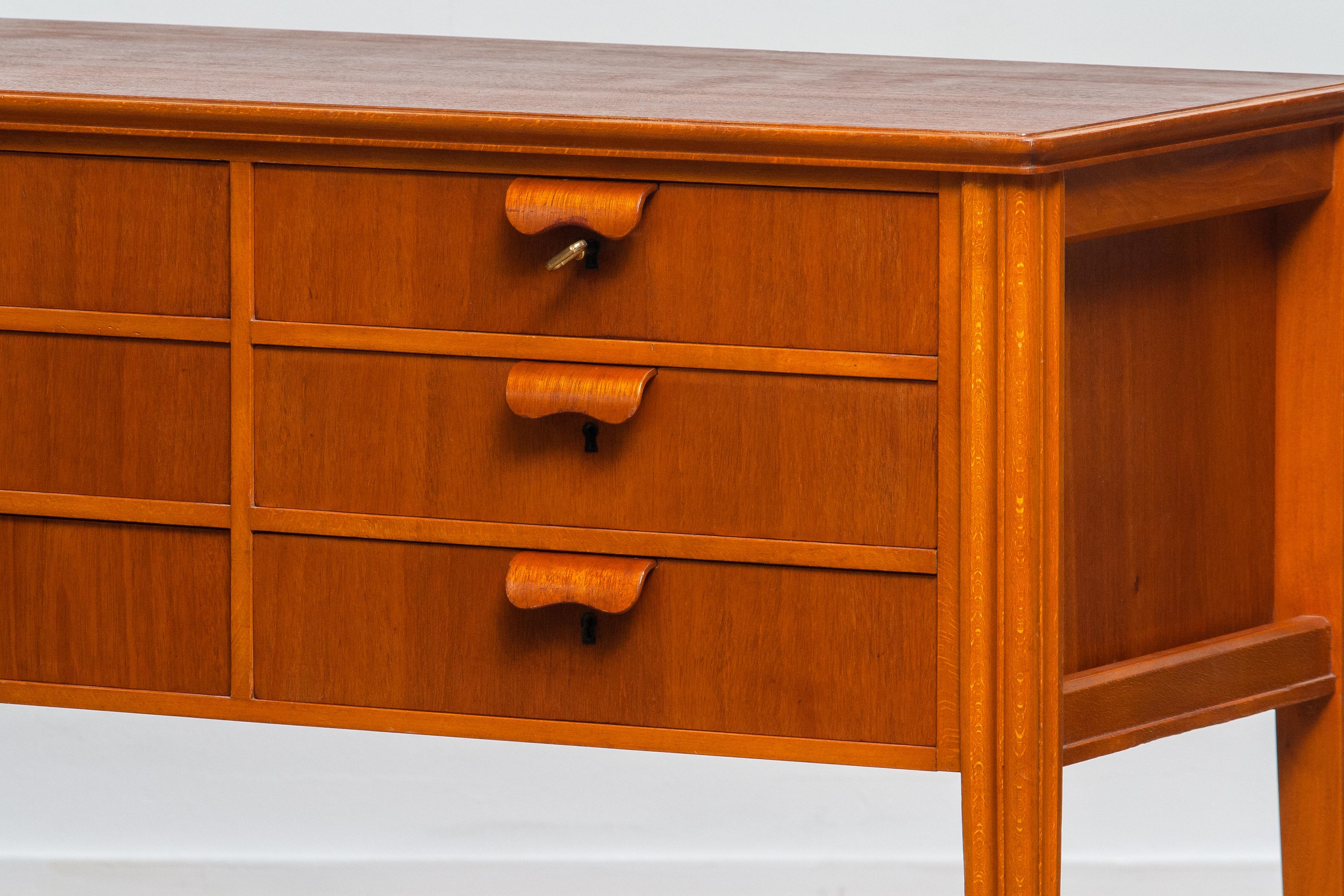 Mid-20th Century 1950s, Teak and Beech Chest of Drawers by Ferdinand Lundqvist