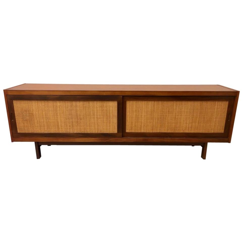 1950s Teak and Cane Sideboard in the Style of Hans Wegner