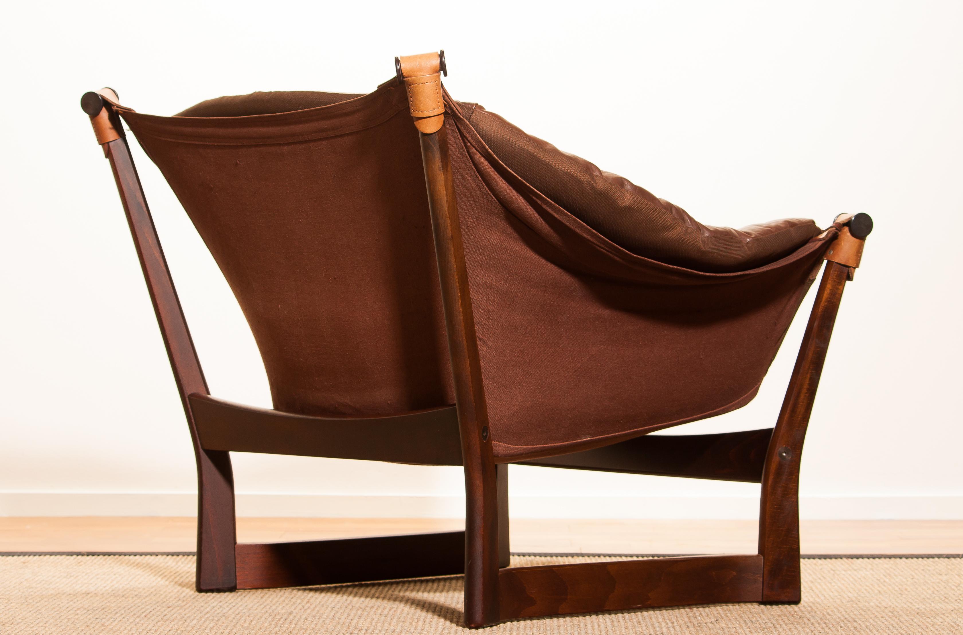 Norwegian 1950s, Teak and Leather 'Trega' Lounge Chair by Tormod Alnaes for Sørliemøbler