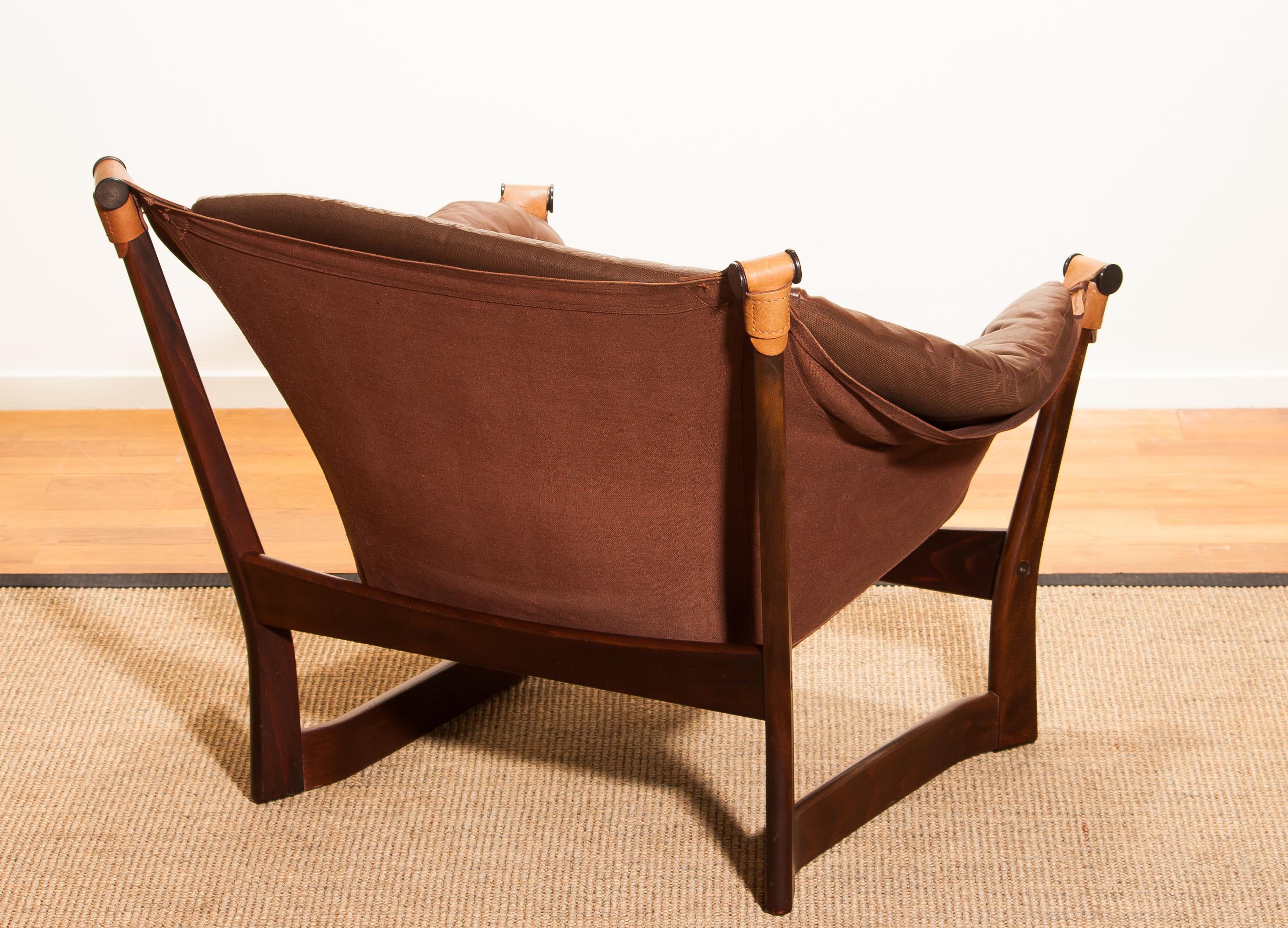 1950s, Teak and Leather 'Trega' Lounge Chair by Tormod Alnaes for Sørliemøbler 1