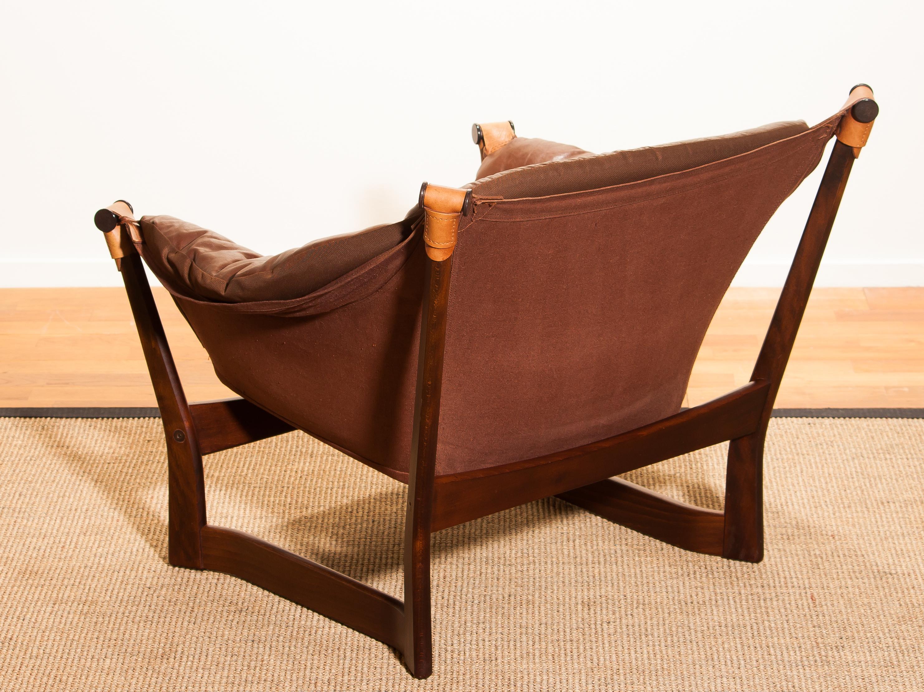 1950s, Teak and Leather 'Trega' Lounge Chair by Tormod Alnaes for Sørliemøbler 2