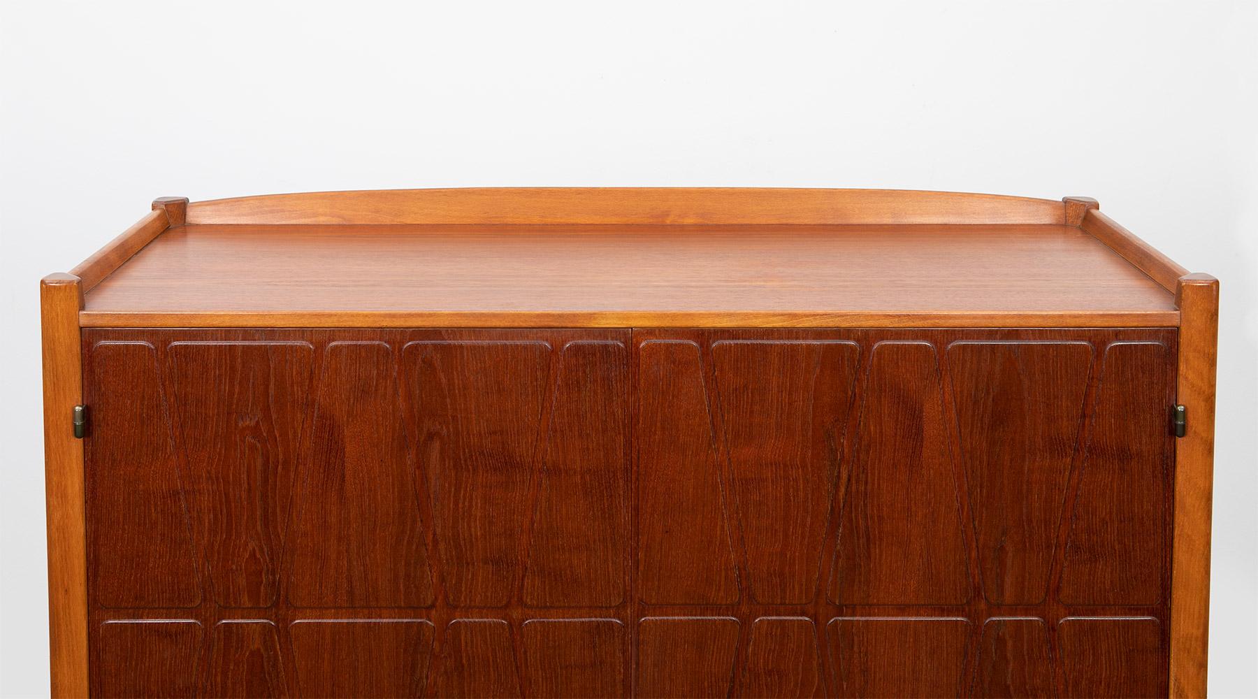 1950s Teak and Oak Frame Highboard by Yngve Ekström 1