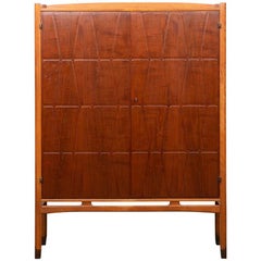 Vintage 1950s Teak and Oak Frame Highboard by Yngve Ekström