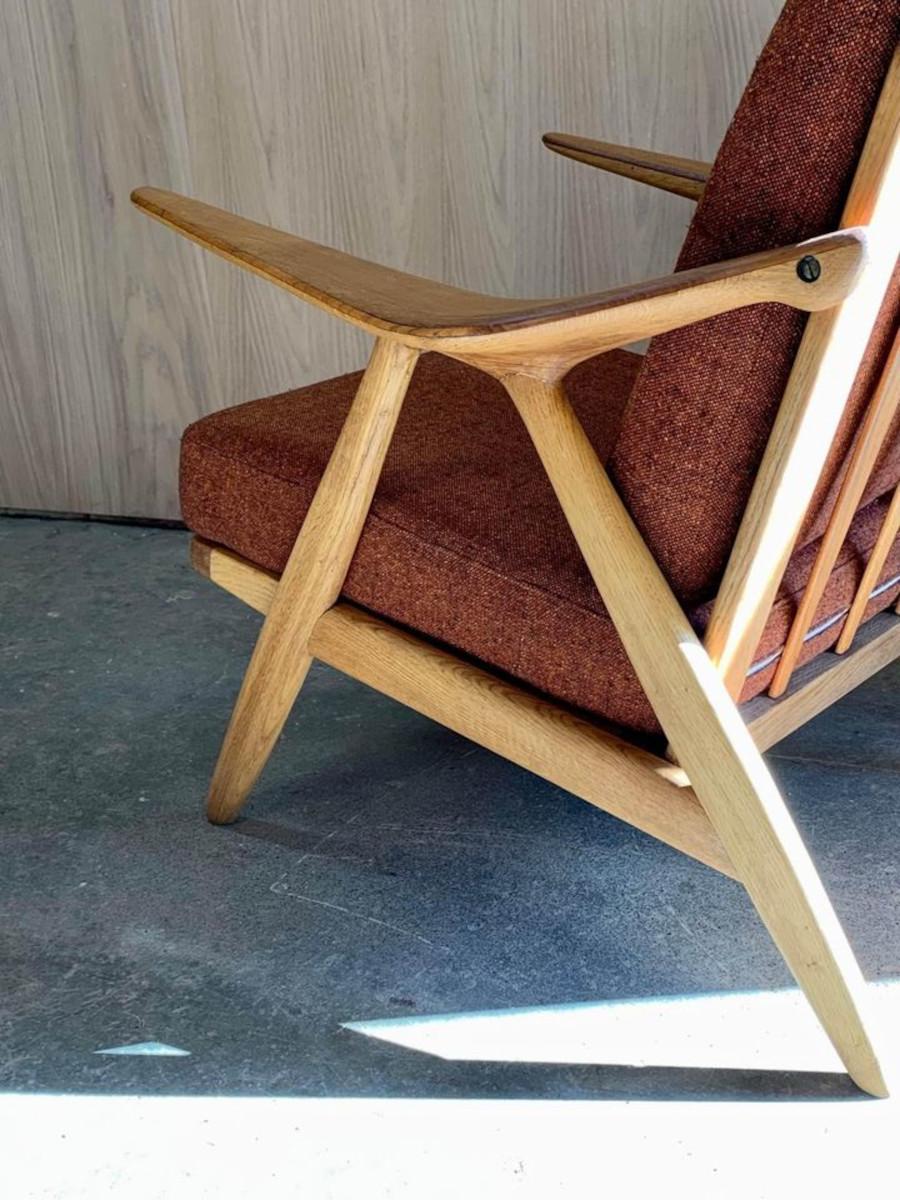 Mid-Century Modern 1950s Teak and Oak Lounge Chair by Arne Hovmand-Olsen