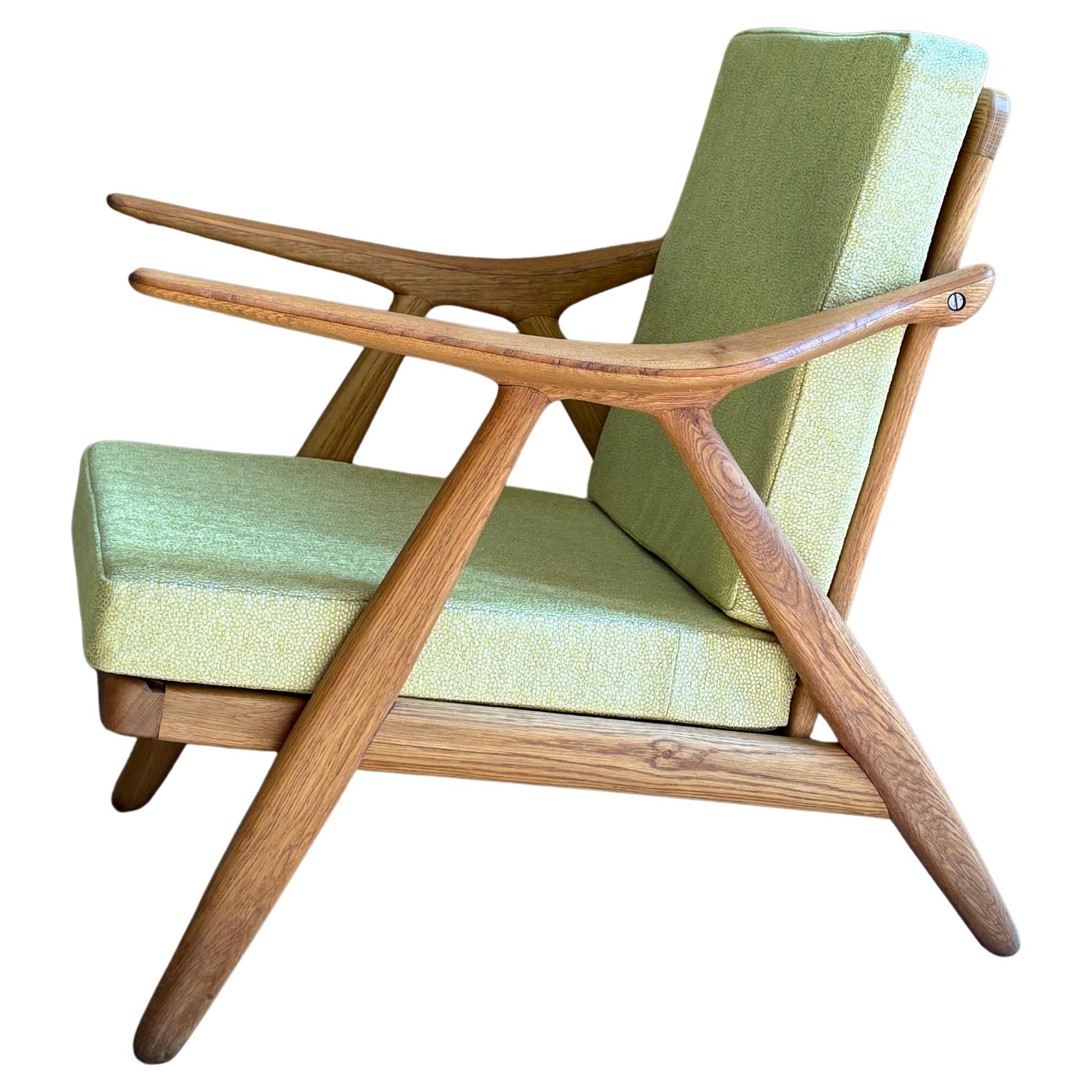Chaise longue en teck et chêne des années 1950 par Arne Hovmand-Olsen en vente