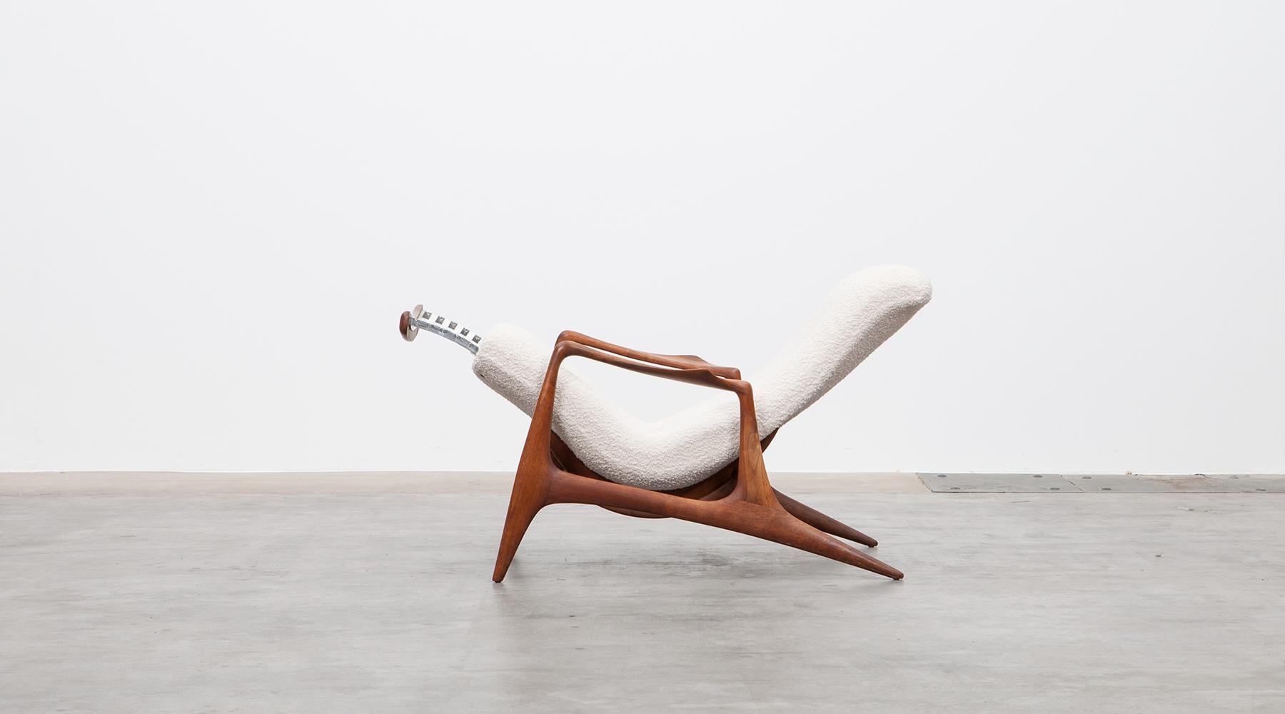 1950s Teak and White Upholstery Lounge Chair by Vladimir Kagan 7