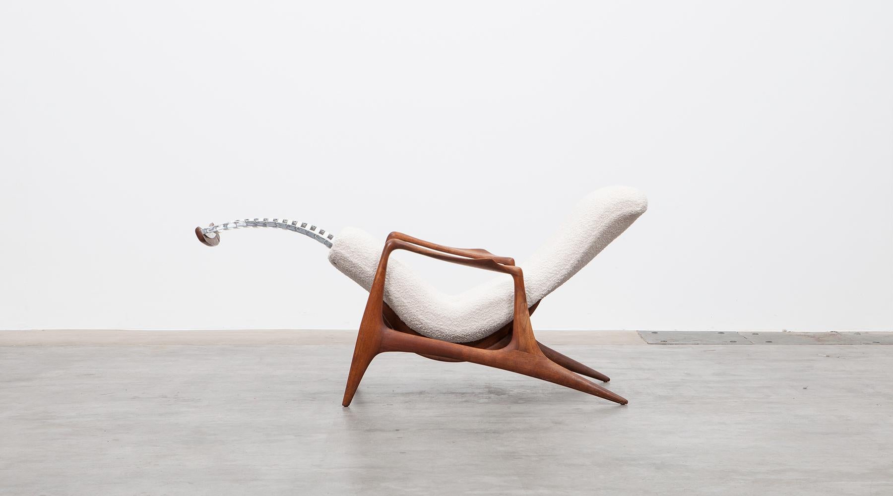 1950s Teak and White Upholstery Lounge Chair by Vladimir Kagan 8