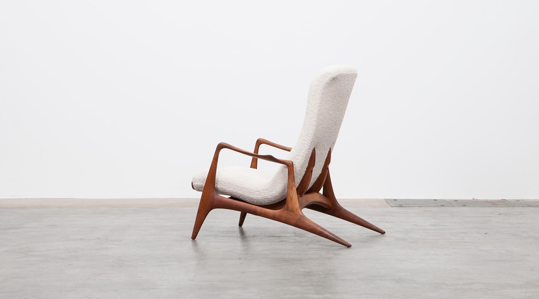 1950s Teak and White Upholstery Lounge Chair by Vladimir Kagan 9