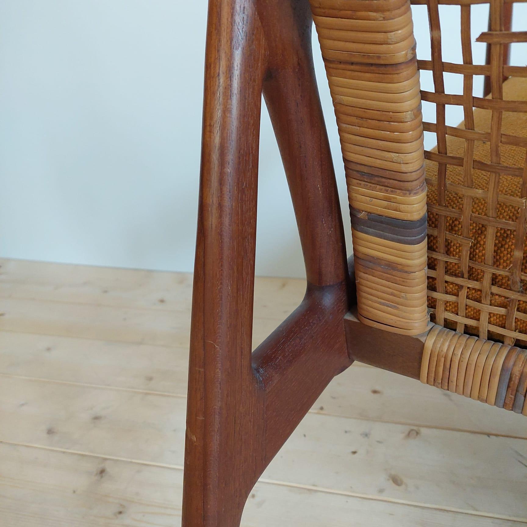 Impiallacciato 1950s Teak armchair by Erik Andersen and Palle Pedersen for Horsnaes Møbler in vendita