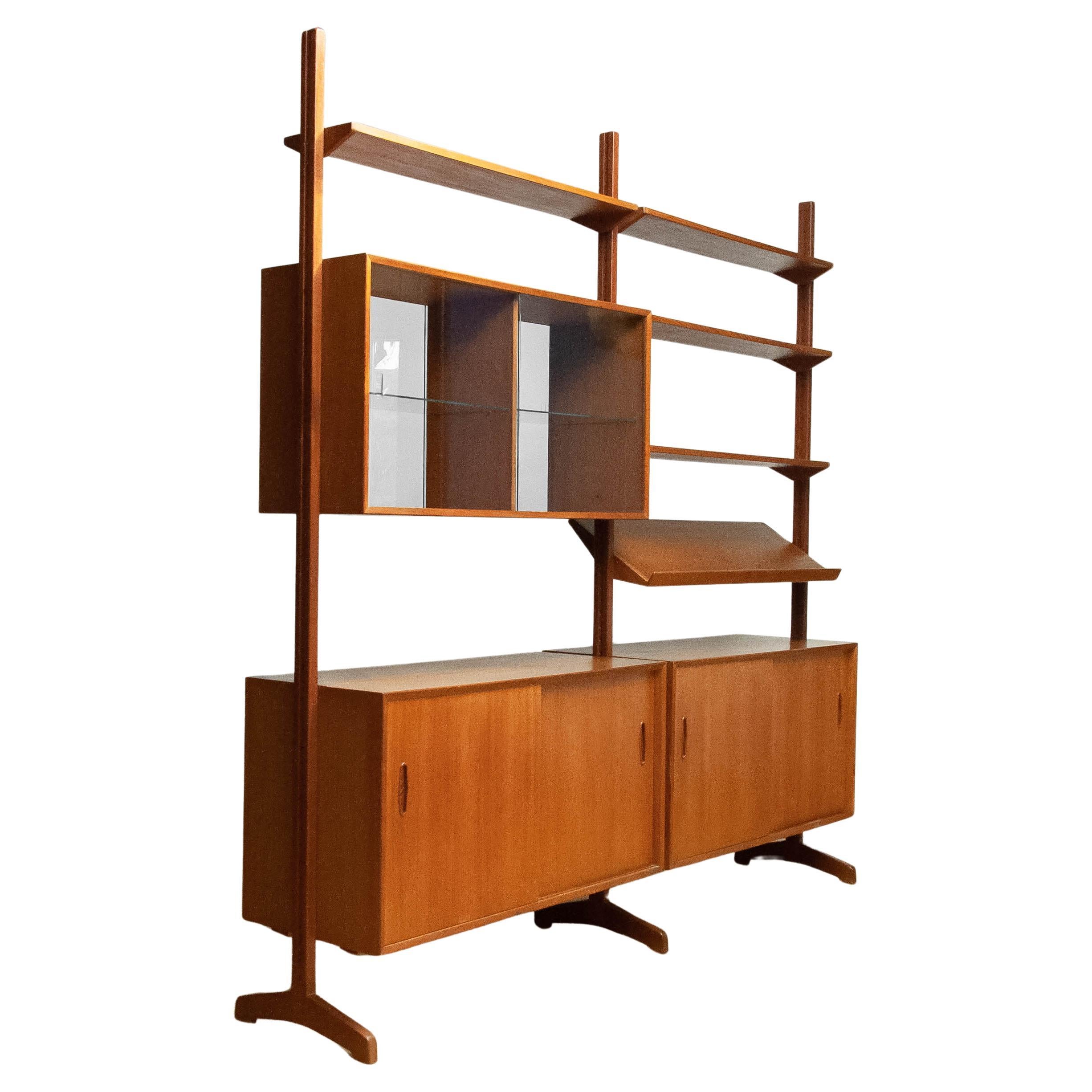 1950s Teak Bookcase Shelf Cabinet / Room divider By Nils Jonsson For Troeds. For Sale