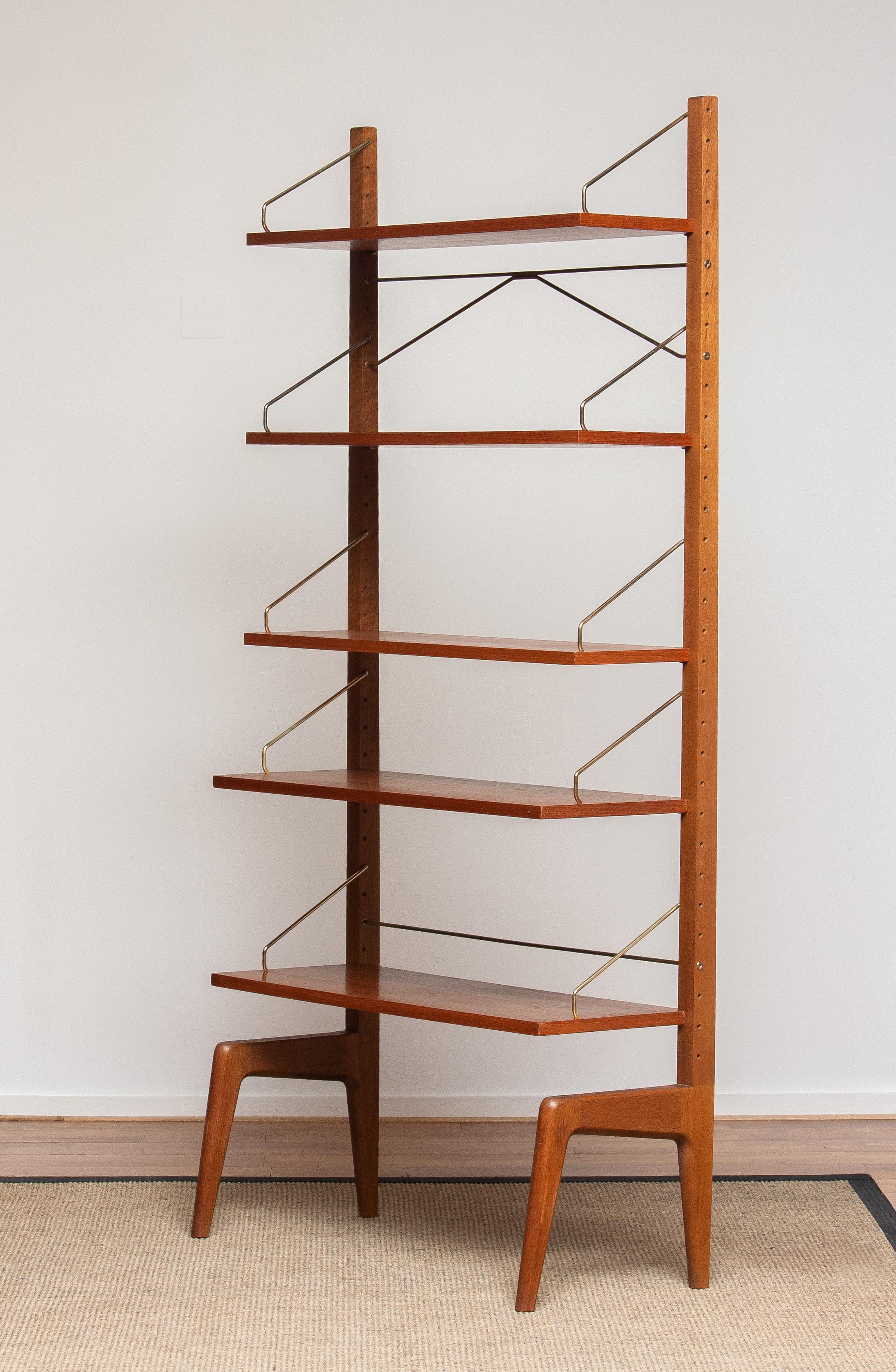 Mid-20th Century 1950s Teak Bookcase Shelf System by Poul Cadovius for Gustav Bahus Free Standing