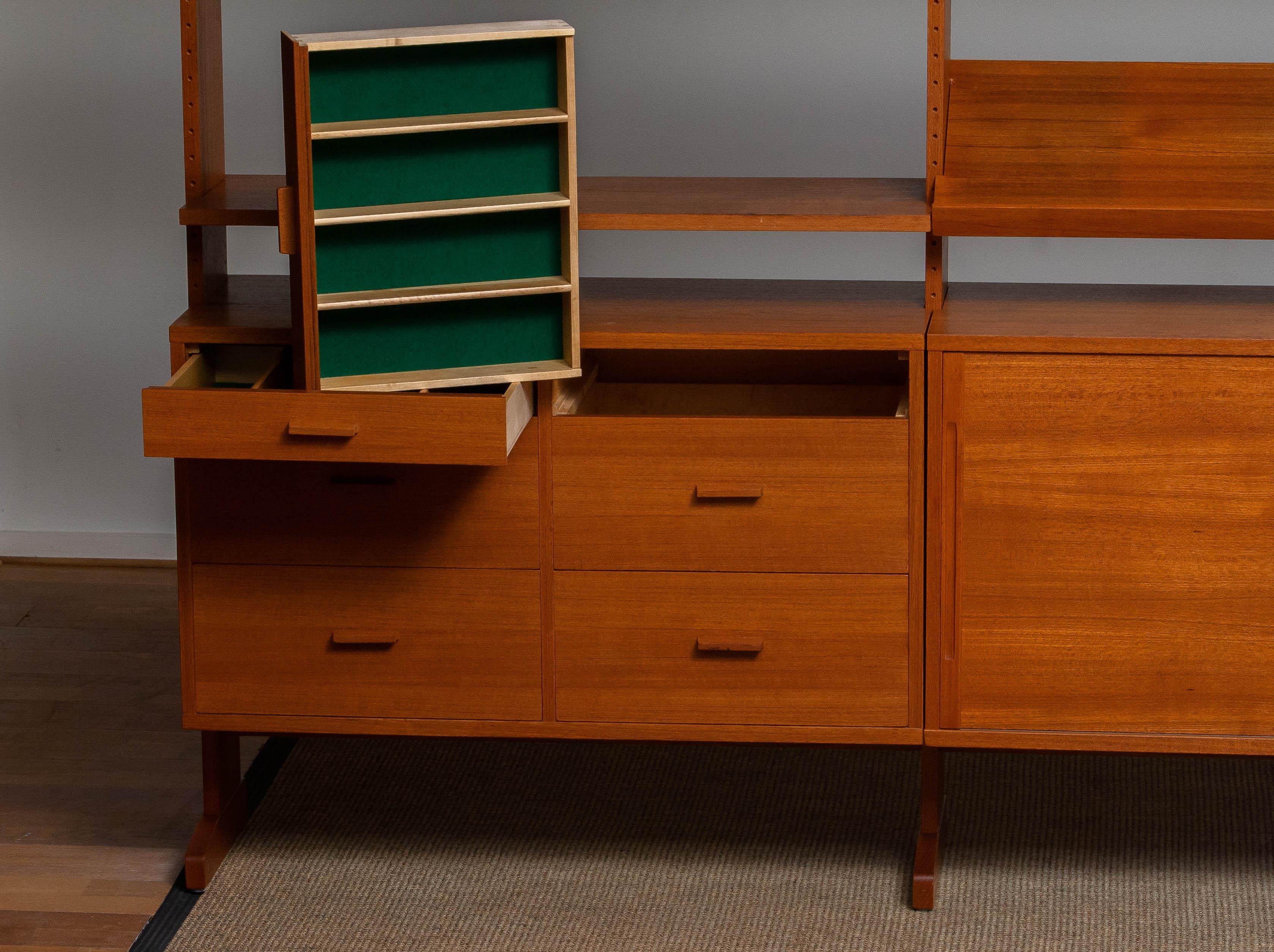 Beech 1950s Teak Bookcase/Shelf System Model 