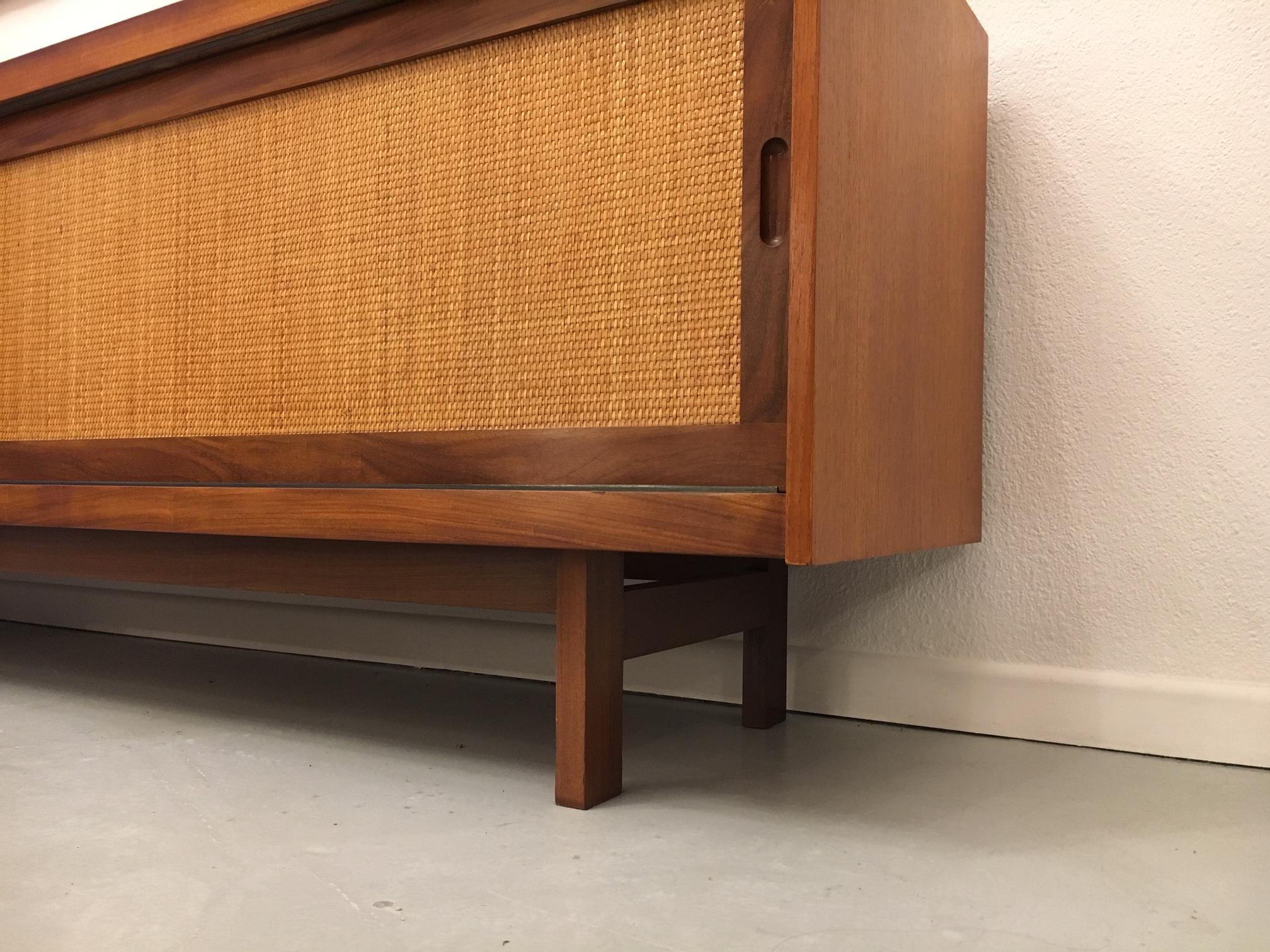 1950s Teak and Cane Sideboard in the Style of Hans Wegner 4