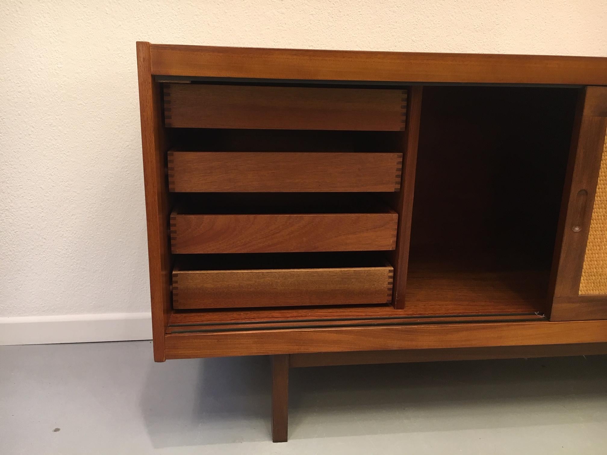 1950s Teak and Cane Sideboard in the Style of Hans Wegner 5