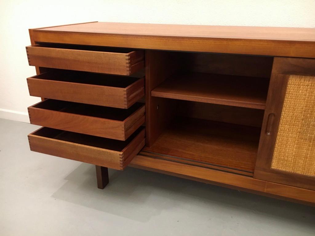 1950s Teak and Cane Sideboard in the Style of Hans Wegner 7