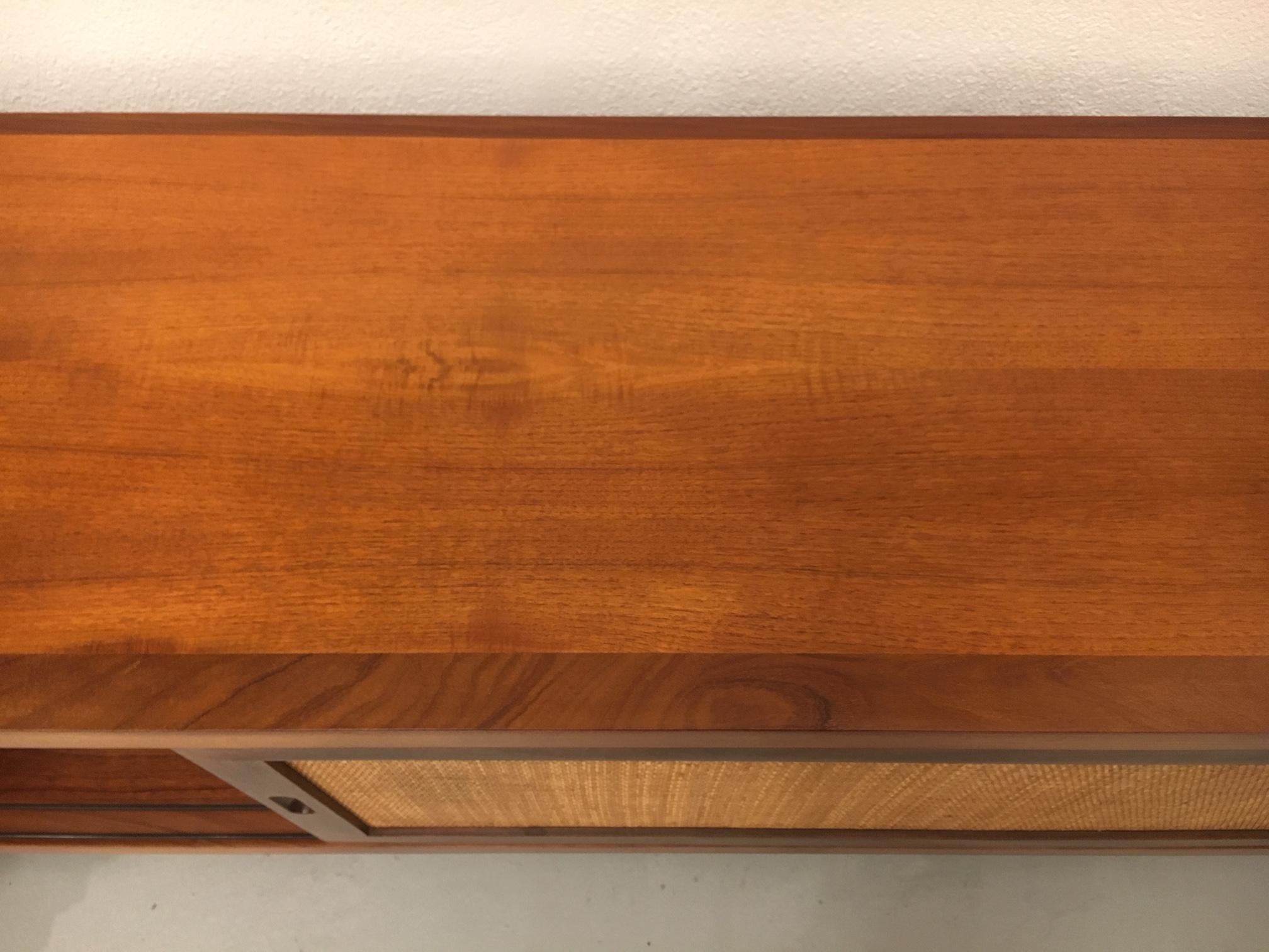 1950s Teak and Cane Sideboard in the Style of Hans Wegner 8