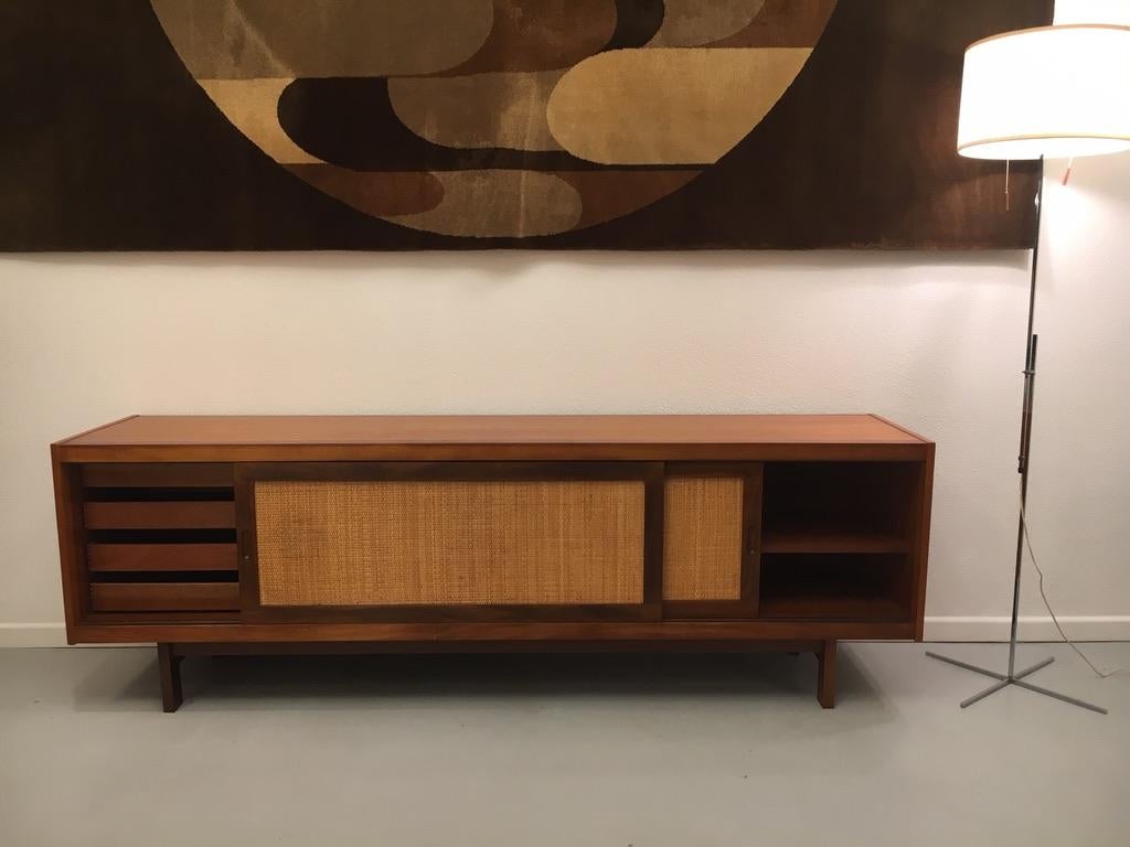1950s Teak and Cane Sideboard in the Style of Hans Wegner 10