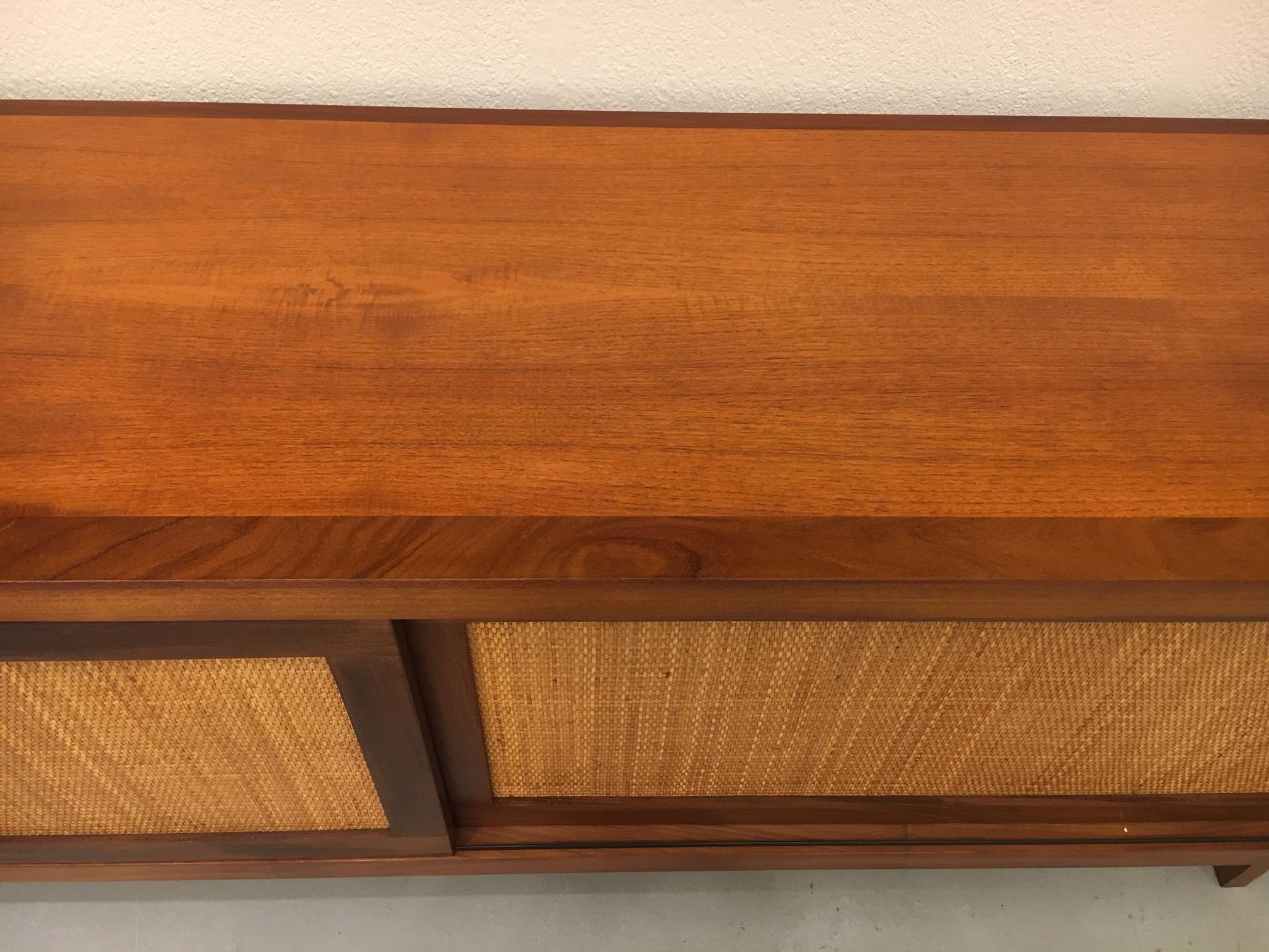 1950s Teak and Cane Sideboard in the Style of Hans Wegner 3
