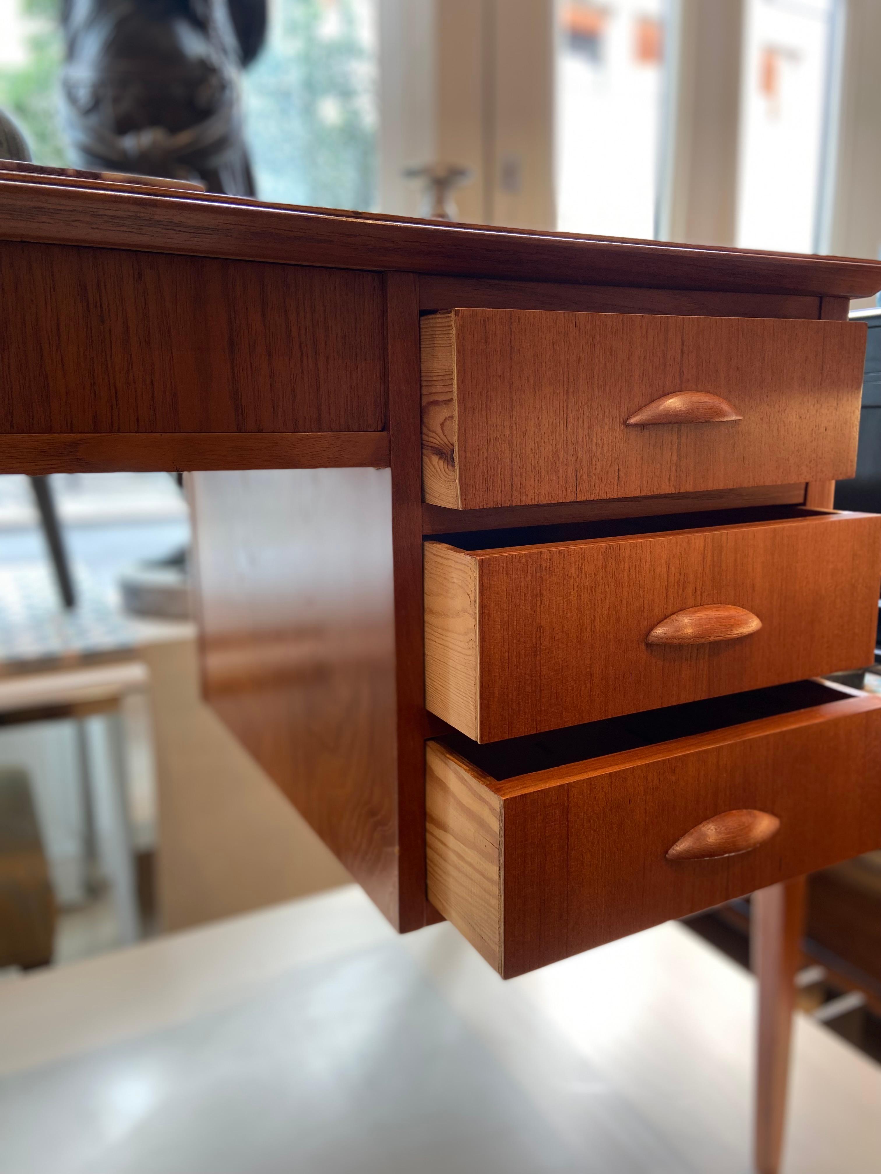 1950's teak desk by Niels Christensen Jun For Sale 4