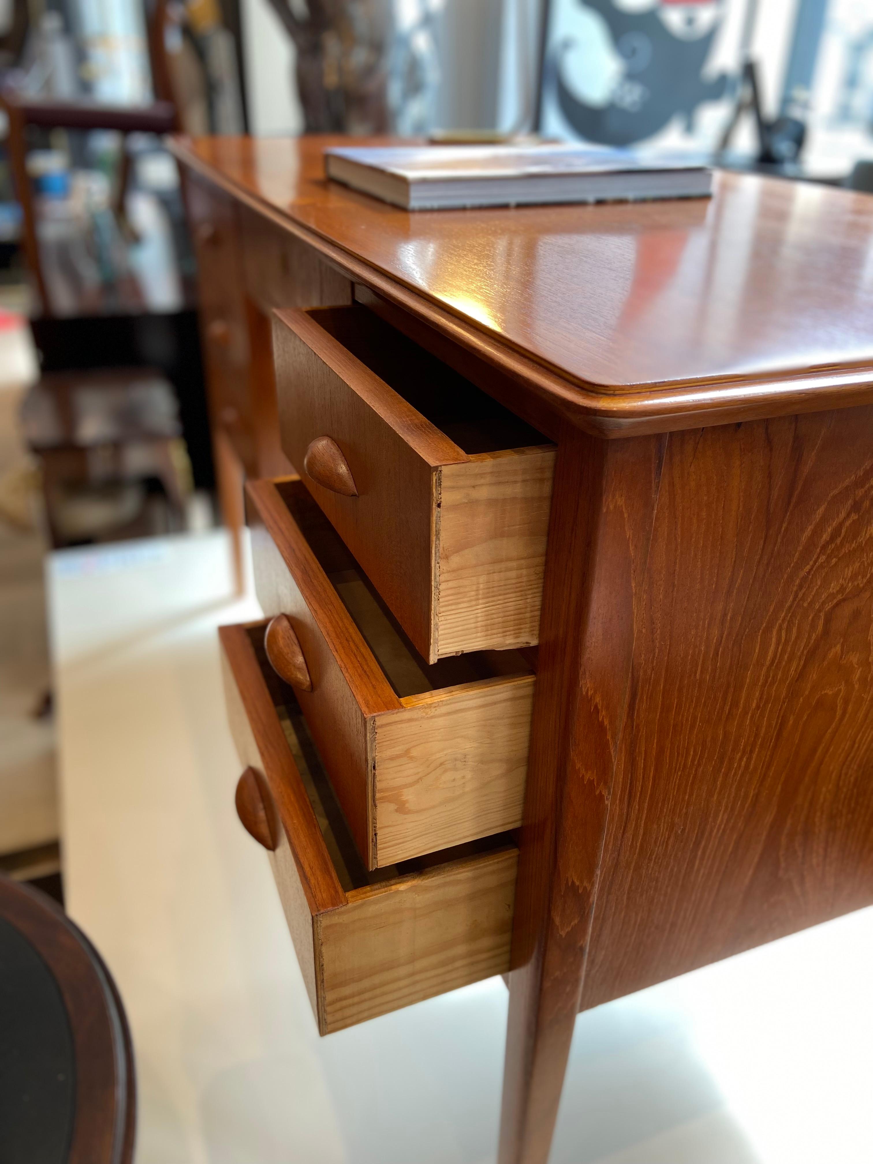 Danish 1950's teak desk by Niels Christensen Jun For Sale