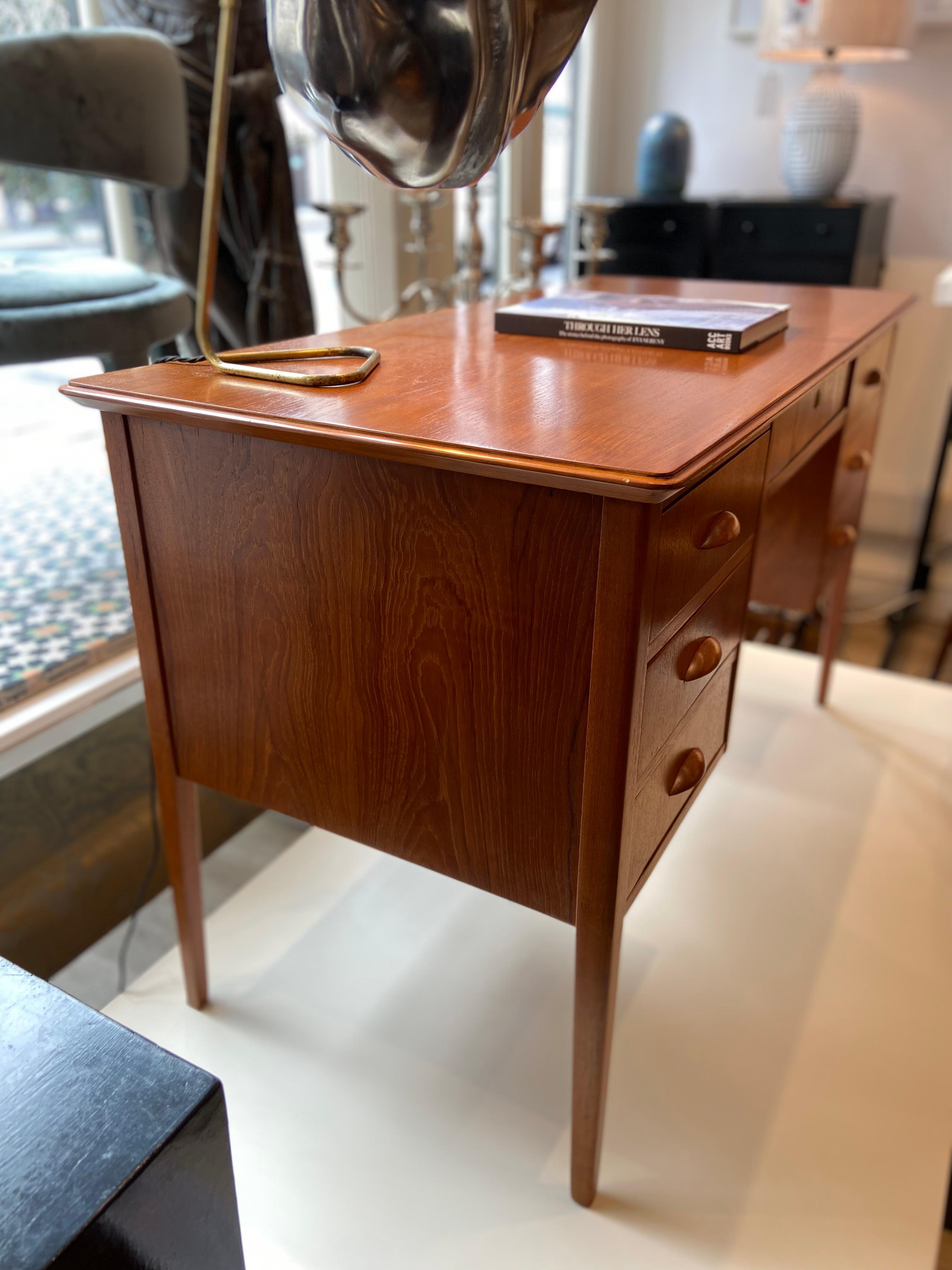 1950's teak desk by Niels Christensen Jun For Sale 1
