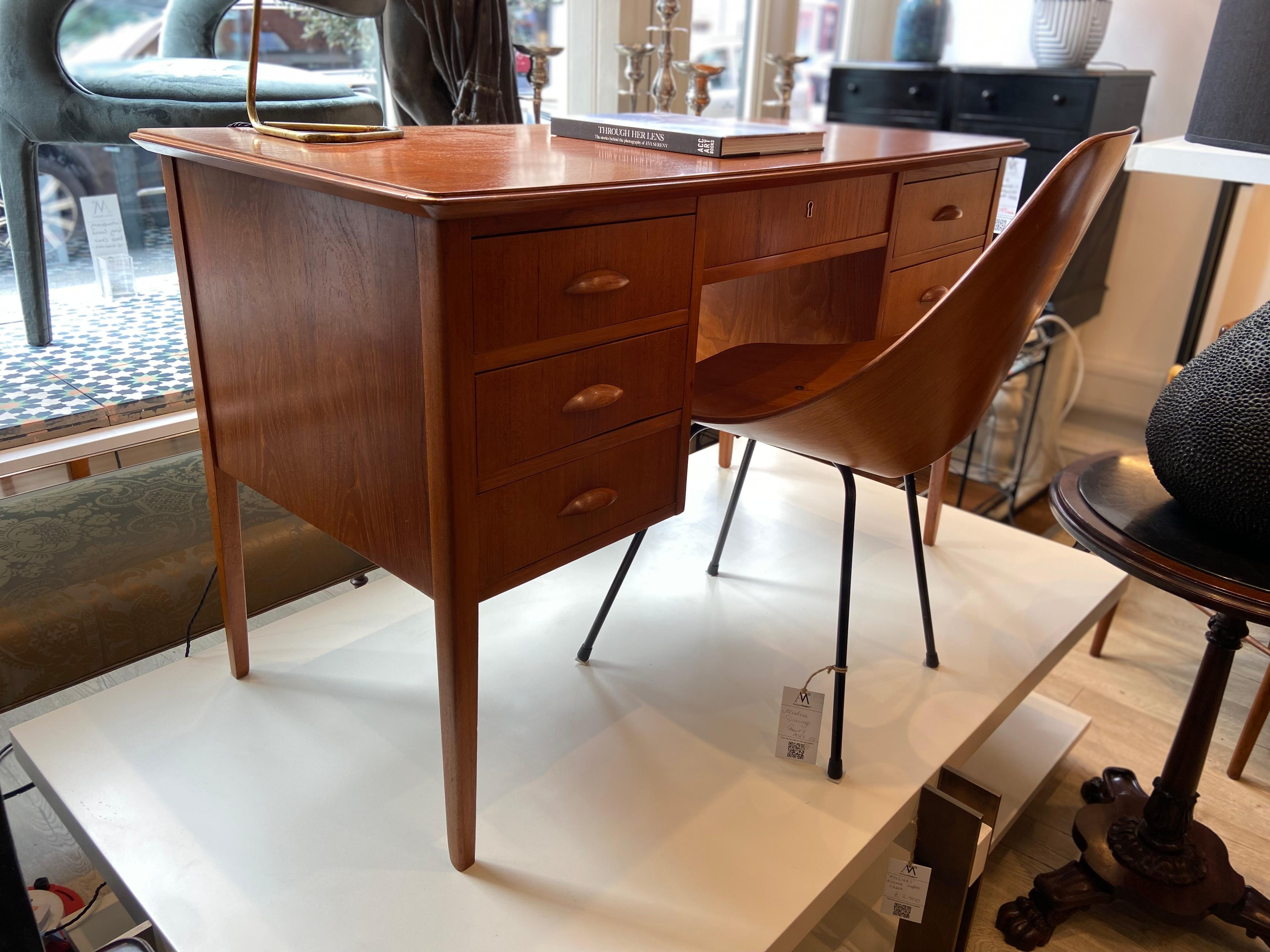 1950's teak desk by Niels Christensen Jun For Sale 2