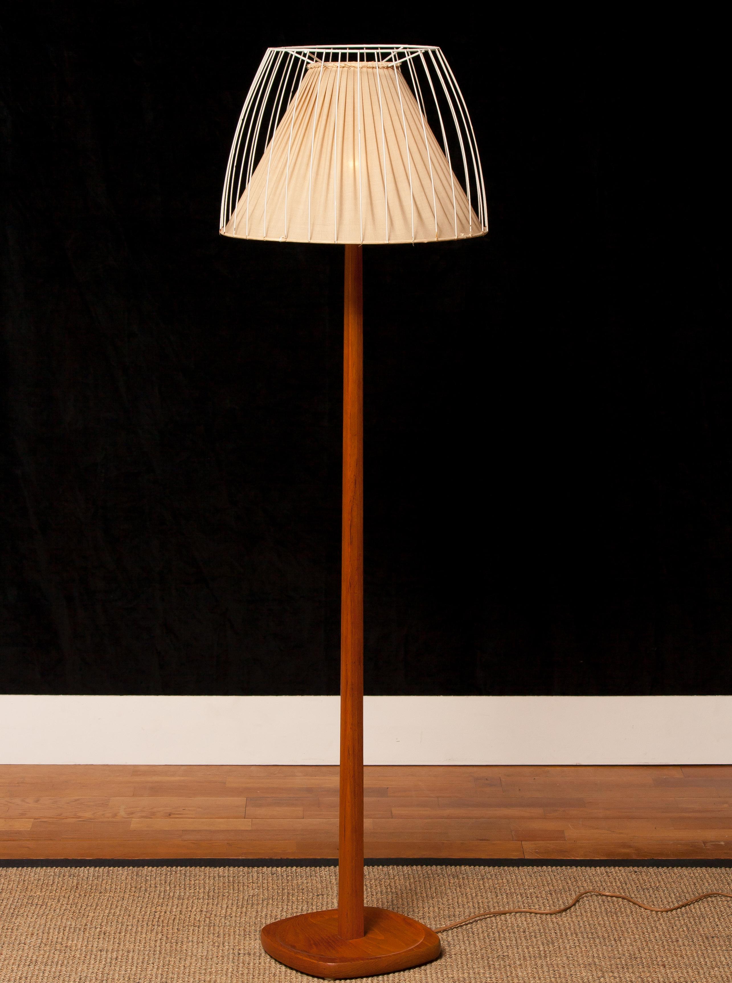 Metal 1950s, Teak Floor Lamp by Stilarmatur, Sweden