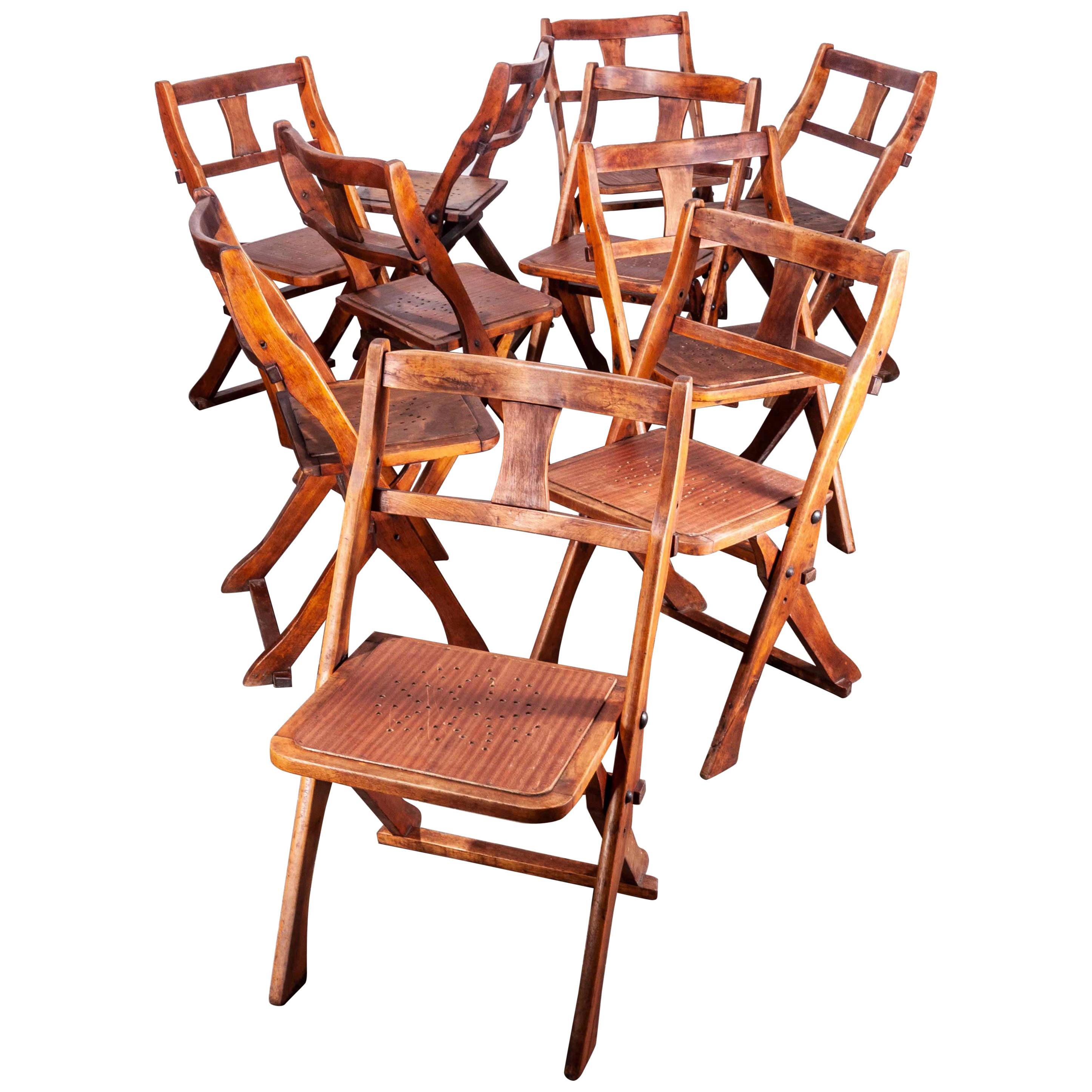 1950s Teak Folding Chairs by Drifter, Set of Ten at 1stDibs