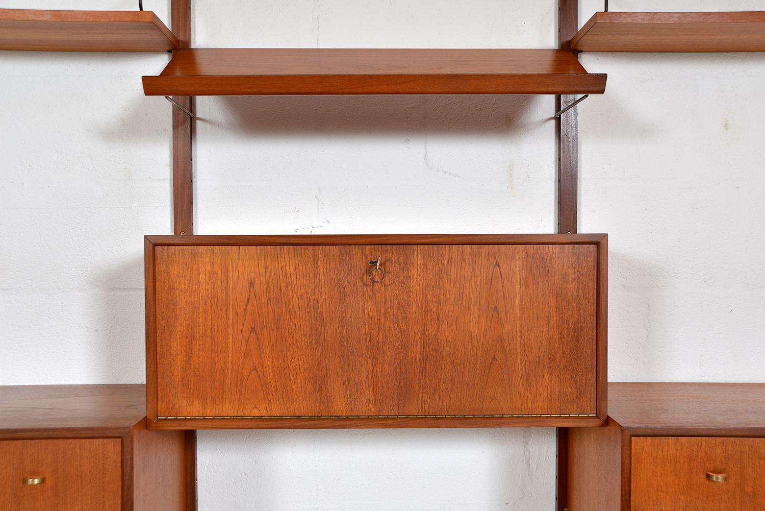 1950s Teak Modular Danish Royal System Shelving by Poul Cadovius Office Desk Bar 7