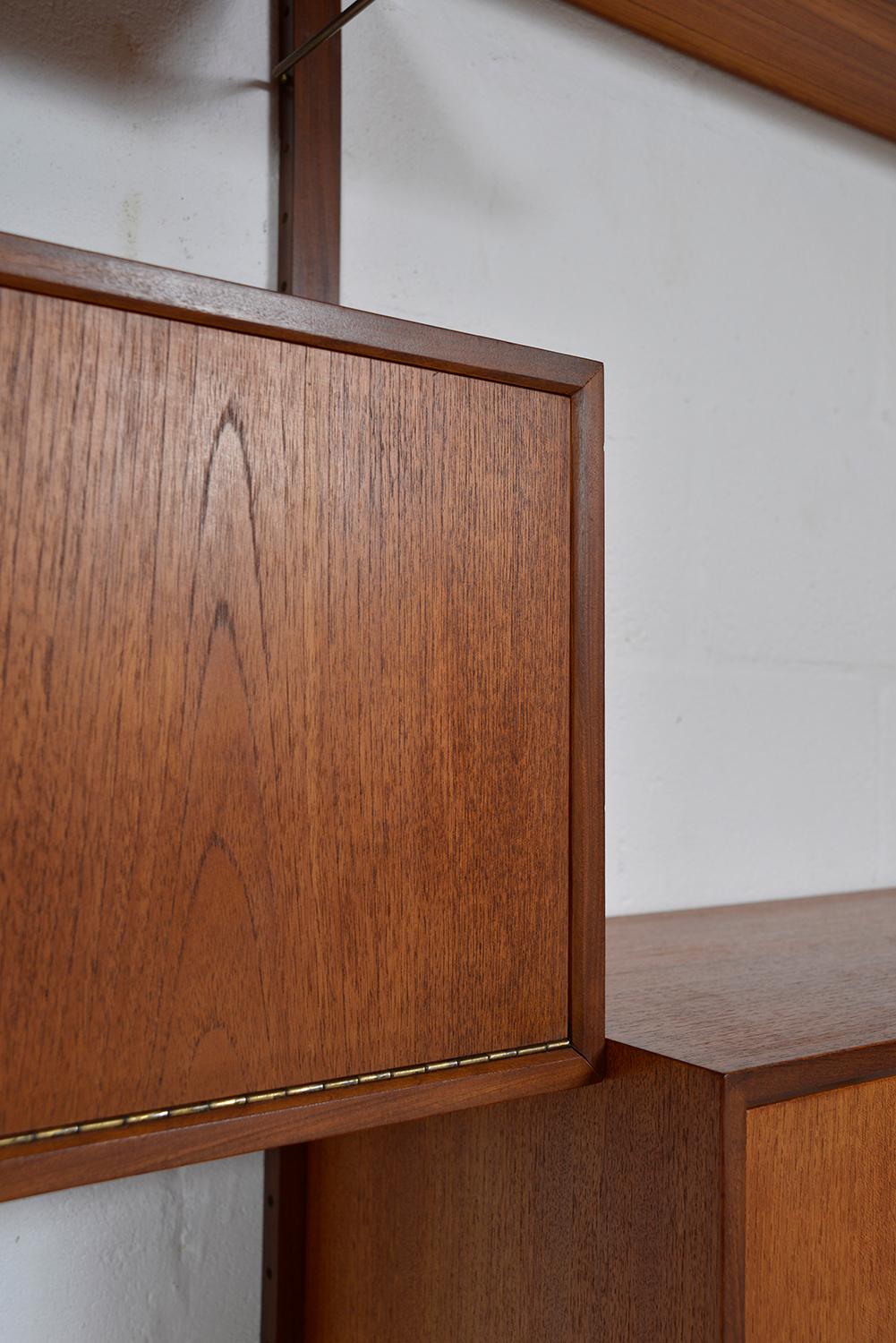 1950s Teak Modular Danish Royal System Shelving by Poul Cadovius Office Desk Bar 10