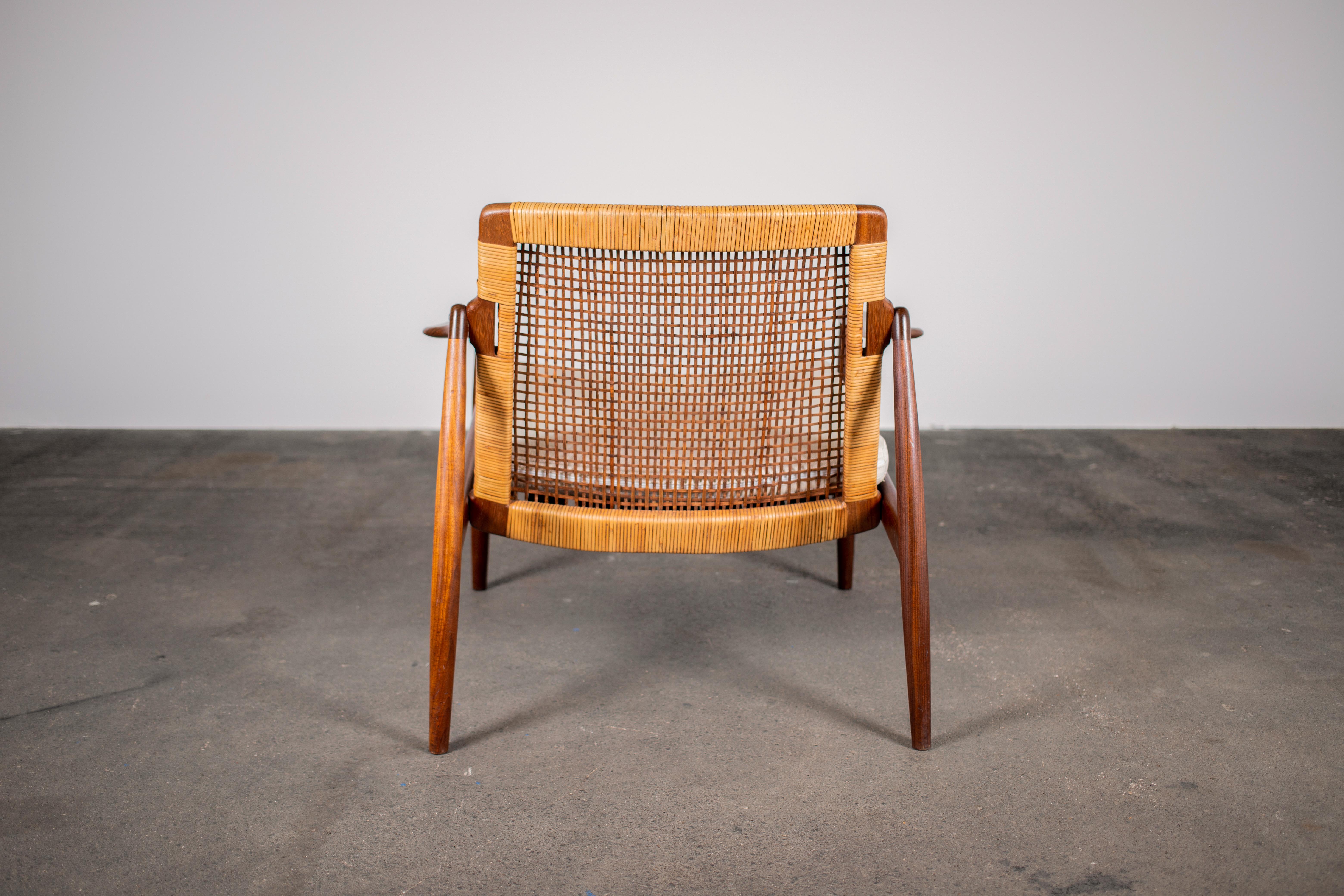 1950s Teak & Rattan Arm Chair by Hartmut Lohmeyer for Wilkhahn 4