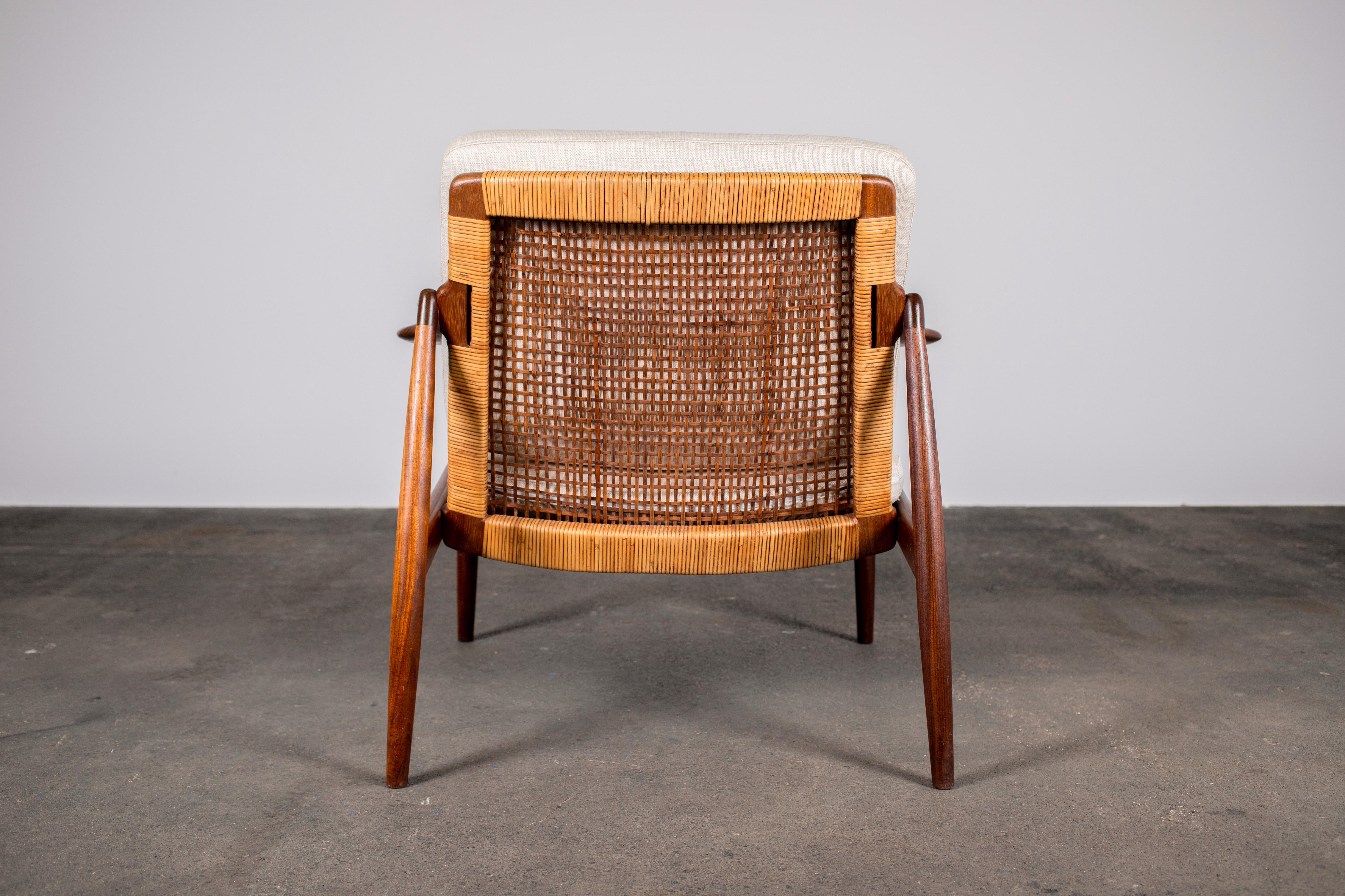1950s Teak & Rattan Arm Chair by Hartmut Lohmeyer for Wilkhahn 5