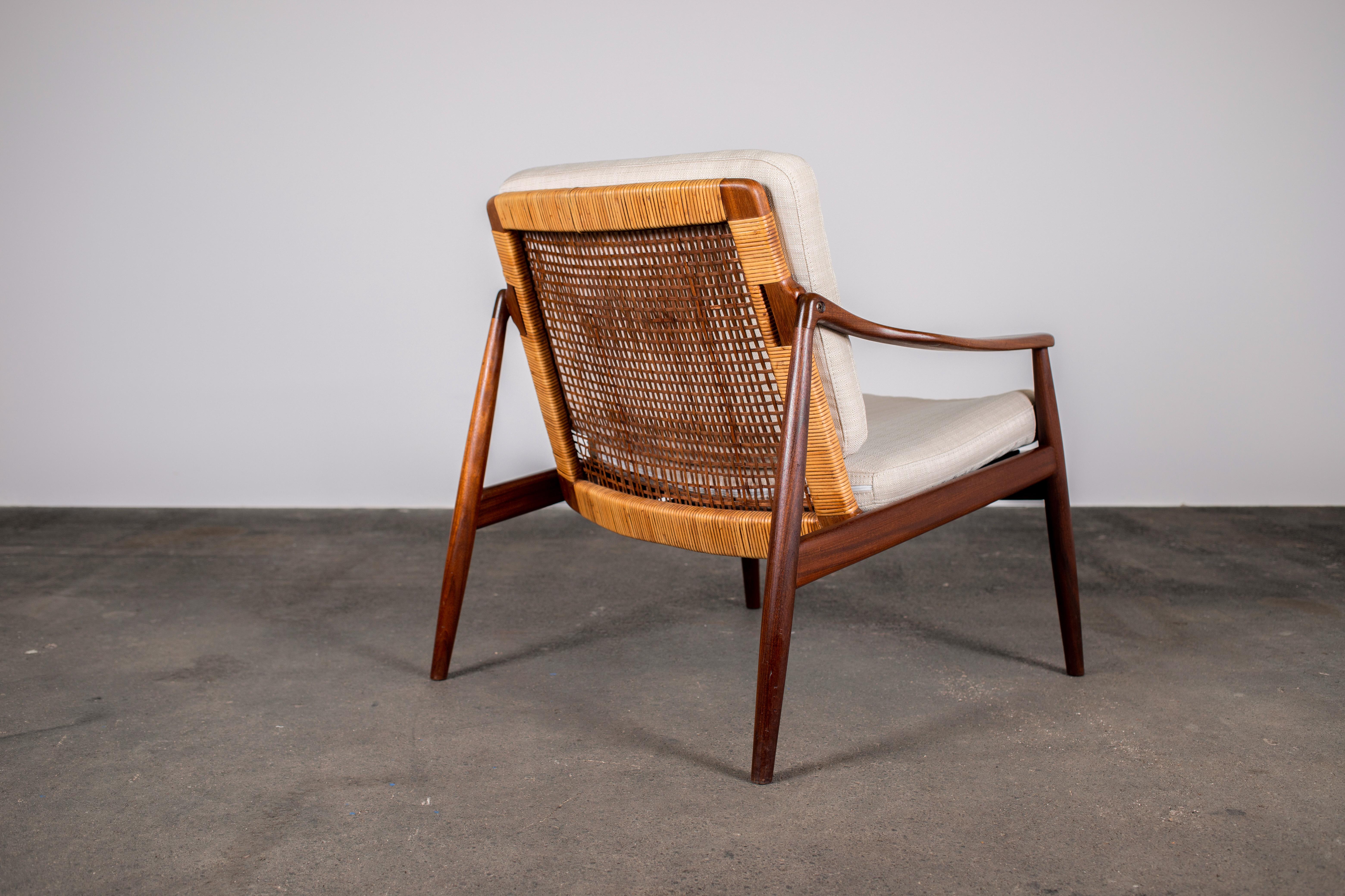 1950s Teak & Rattan Arm Chair by Hartmut Lohmeyer for Wilkhahn 6