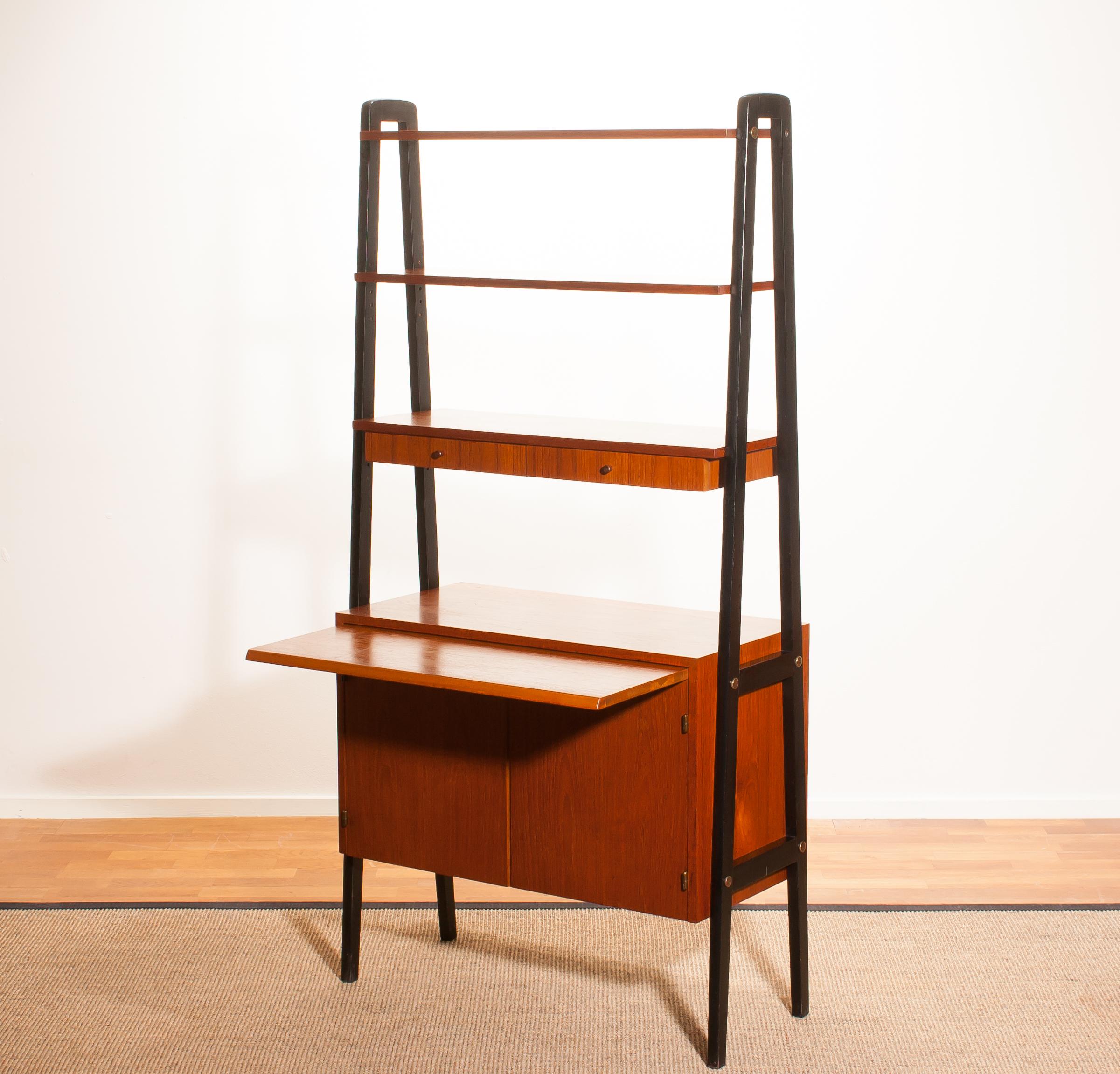 Mid-20th Century 1950s, Teak Secretaire / Bookshelves By Gyllenvaans Sweden